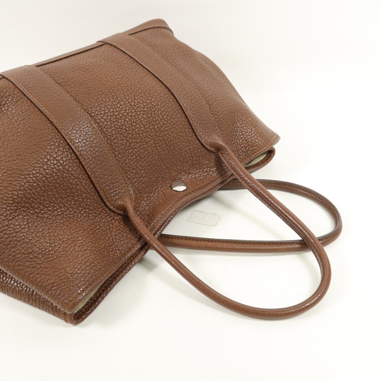 HERMES Negonda皮革Garden Party TPM手挽袋Marron Fonce