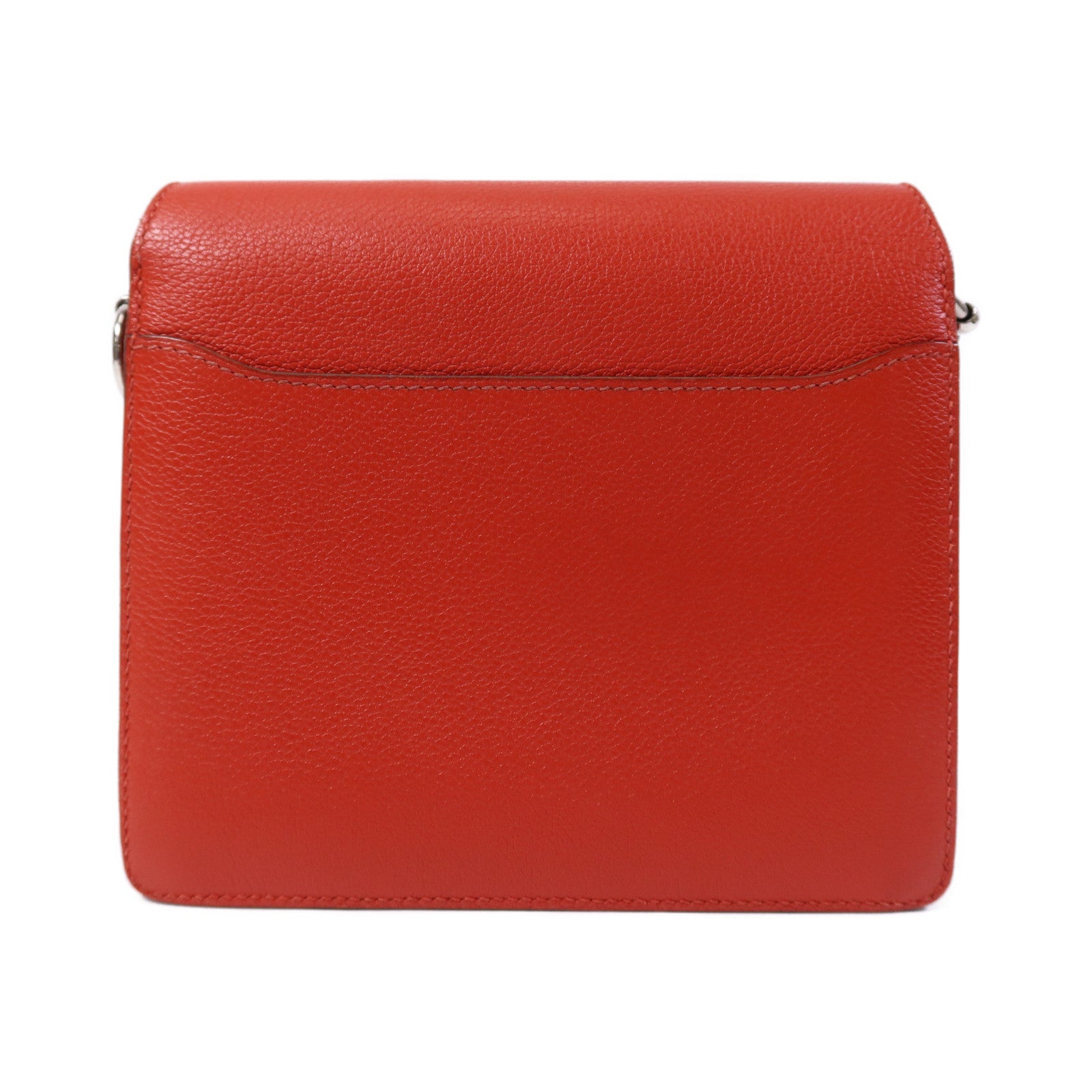 HERMES Evercolour皮革Roulis Mini銀扣肩背袋Rouge Tomate