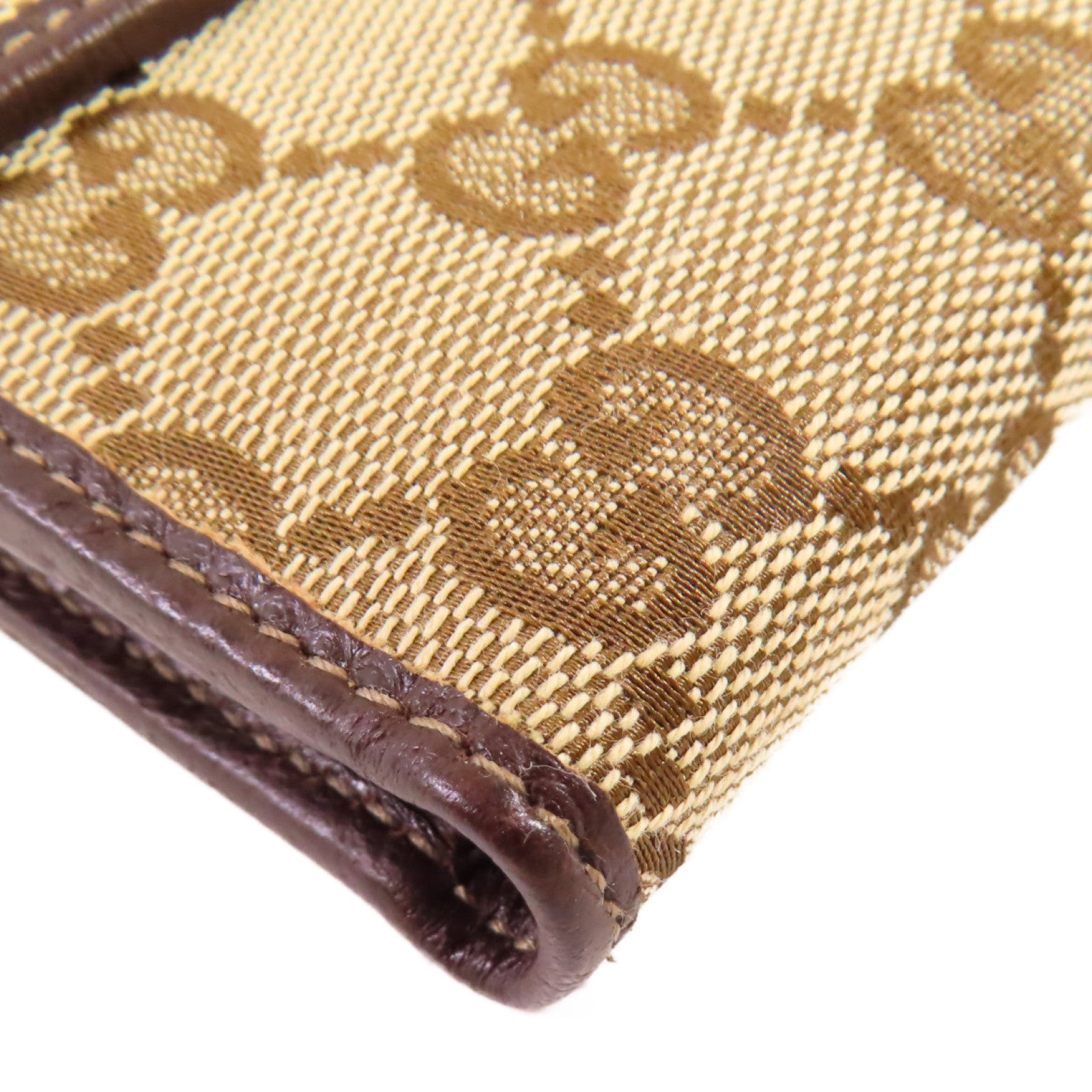 GUCCI GG帆布Abbey D-Ring Wallet金扣短錢包啡色