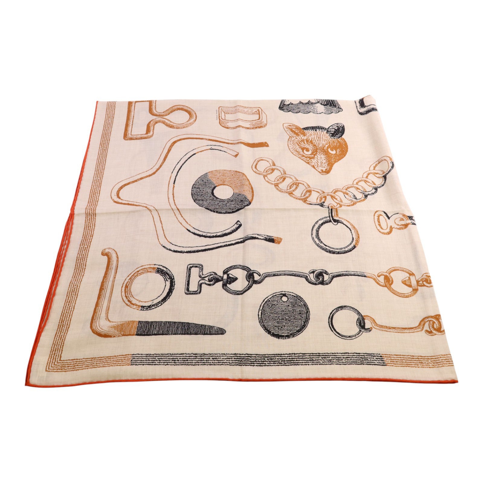 HERMES 【激減優惠】羊絨/絲質Mors A Jouets Bandana Shawl 140x140絲巾