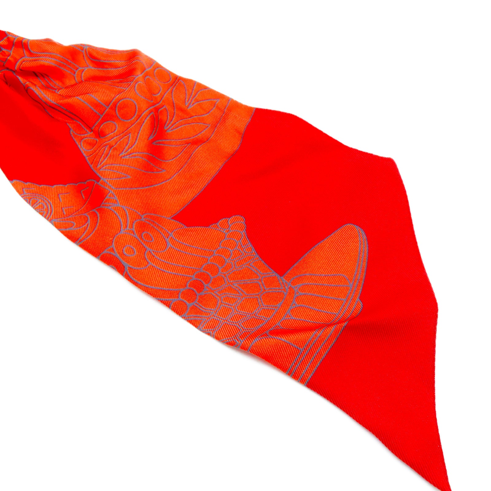 HERMES 【激減優惠】絲質Maxi Twilly絲巾橙色