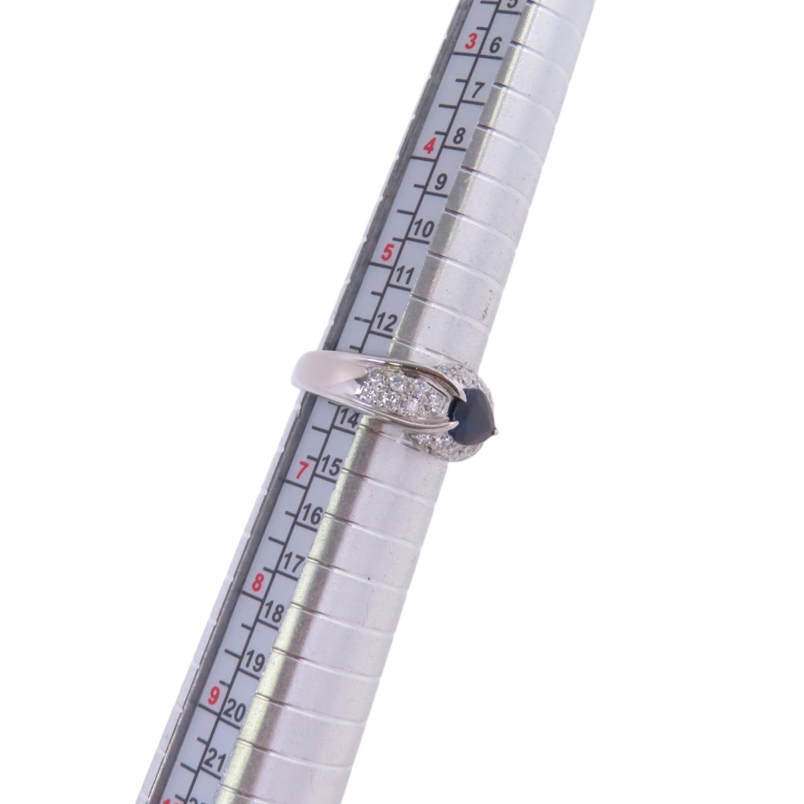 JEWELRY 【激減優惠】PT900鉑金/藍寶石/鑽石Sapphire Diamond Ring戒指US#6