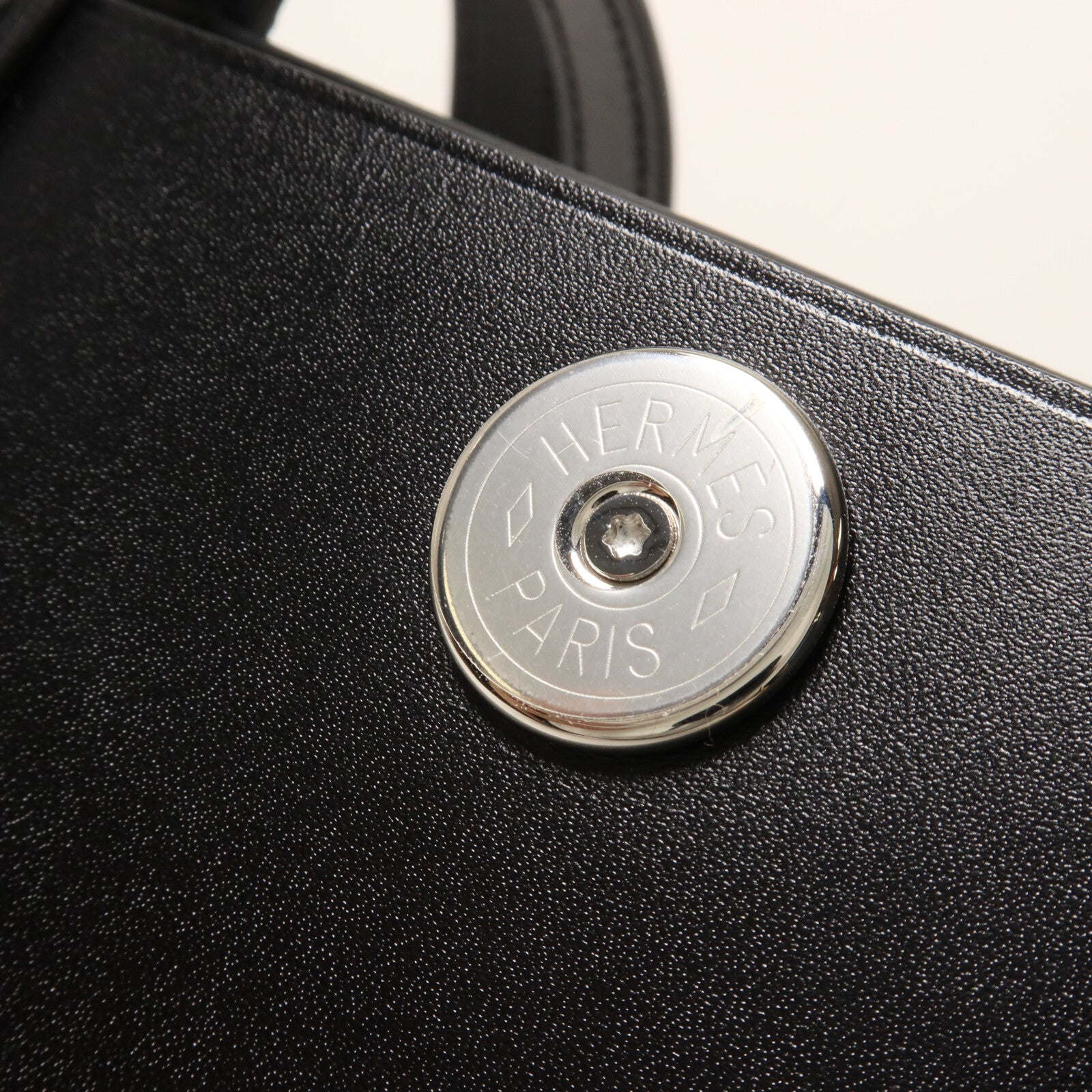 HERMES Hunter皮革/帆布Tablier Sellier手挽袋Noir