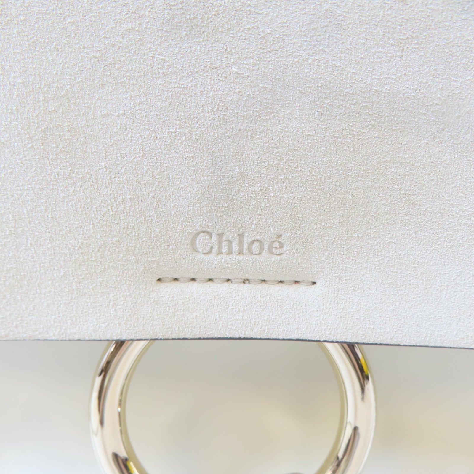 Chloe 牛皮皮革Faye Backpack金扣肩背背包兩用袋米色