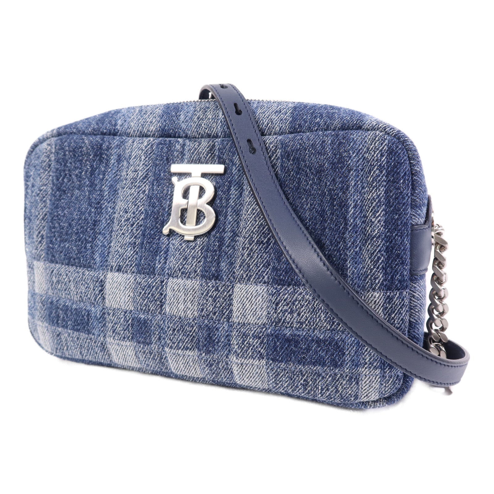 BURBERRY 【激減優惠】棉質Shoulder Bag銀扣鏈帶肩背袋