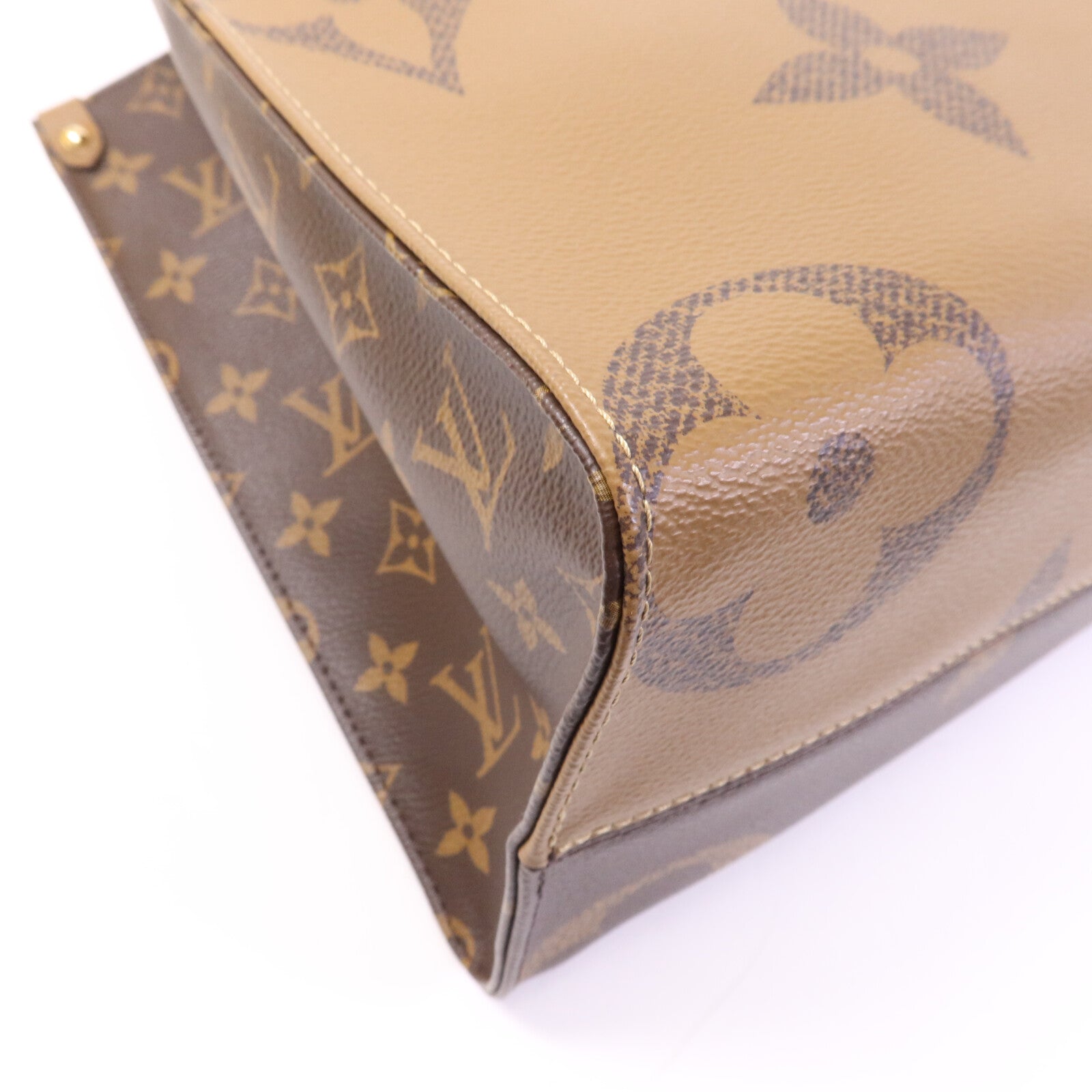 LOUIS VUITTON Monogram Giant On The Go MM金扣手挽肩背兩用袋