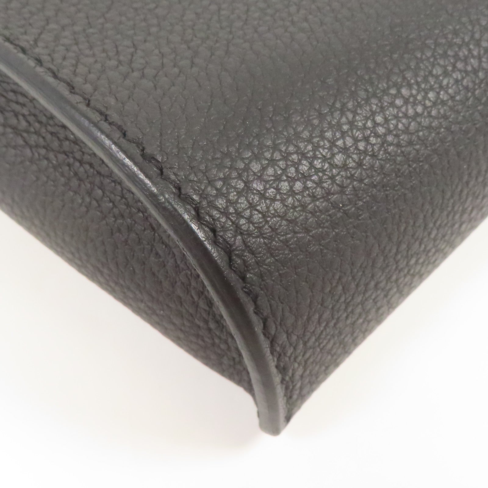 HERMES Togo皮革Videpoches銀扣肩背袋Noir