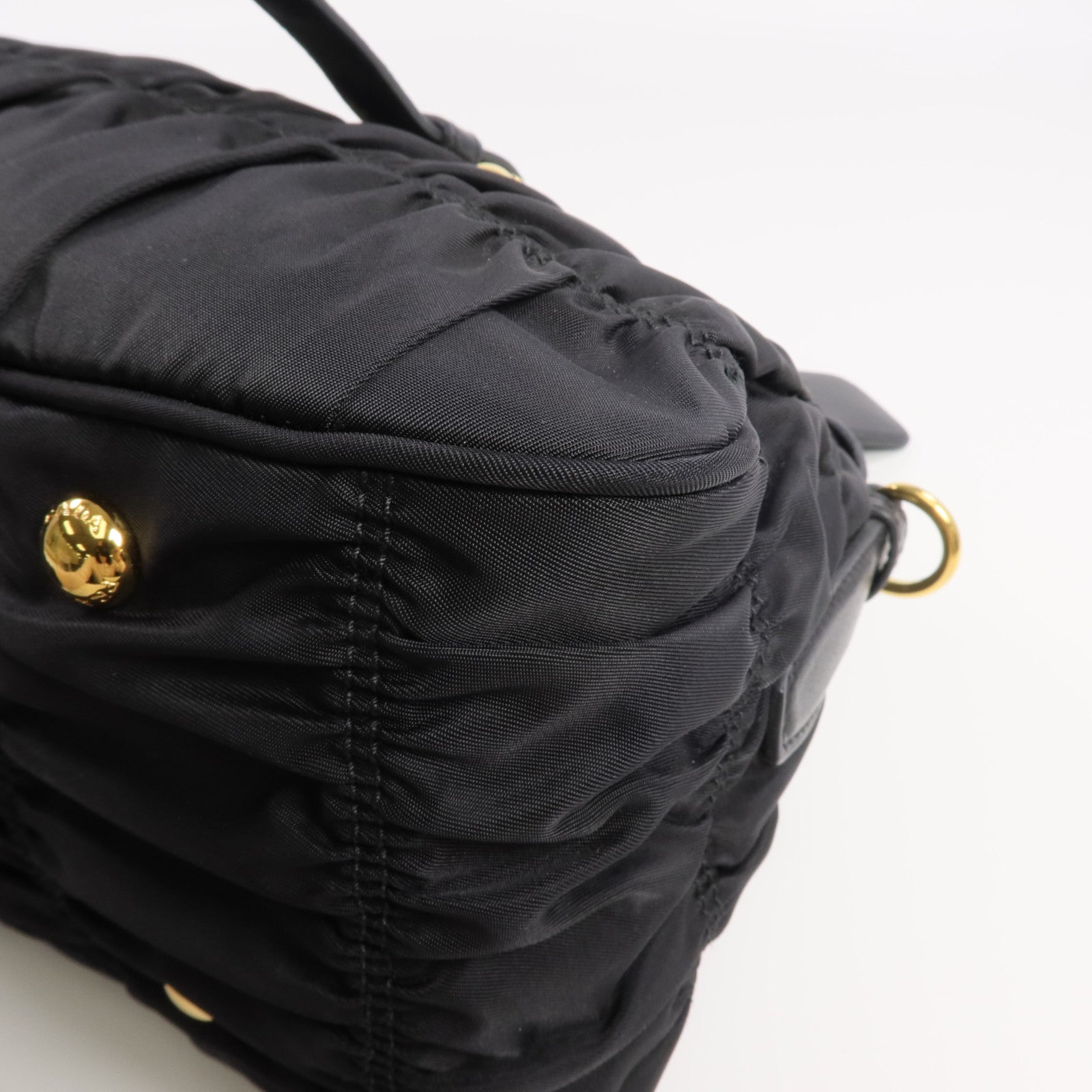 PRADA 尼龍Tessuto Gaufre Shoulder Bag金扣肩背袋
