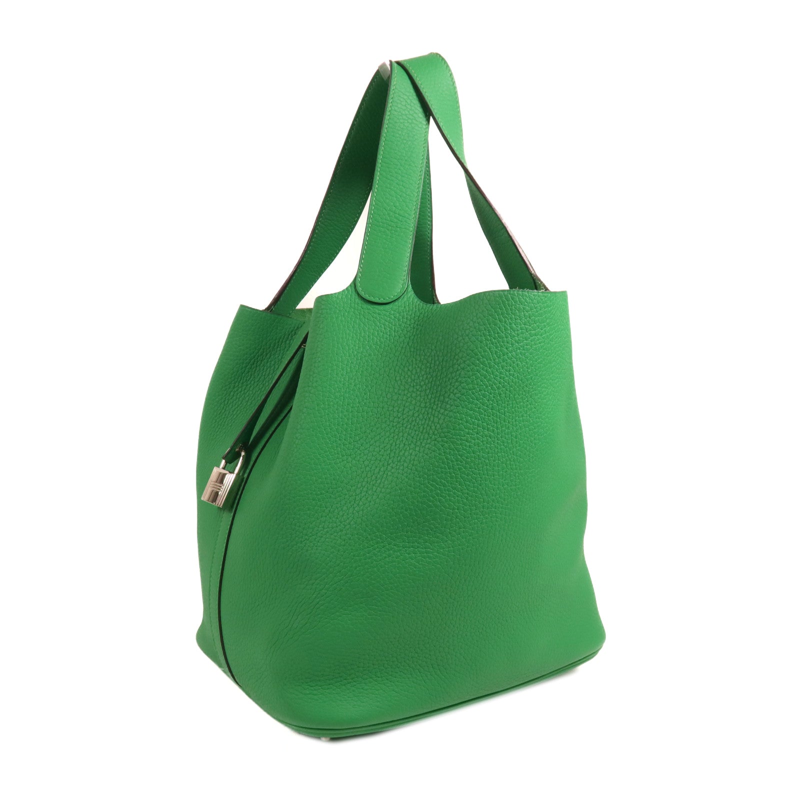 HERMES Clemence皮革Picotin GM銀扣手挽袋