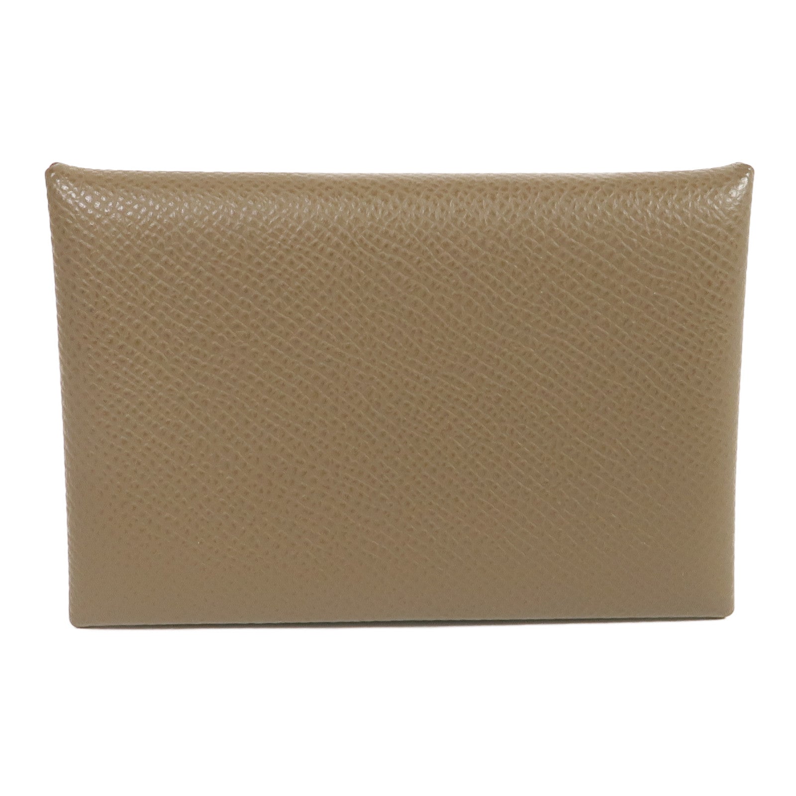HERMES 【激減優惠】Epsom皮革Calvi Card Holder銀扣卡片套Etoupe