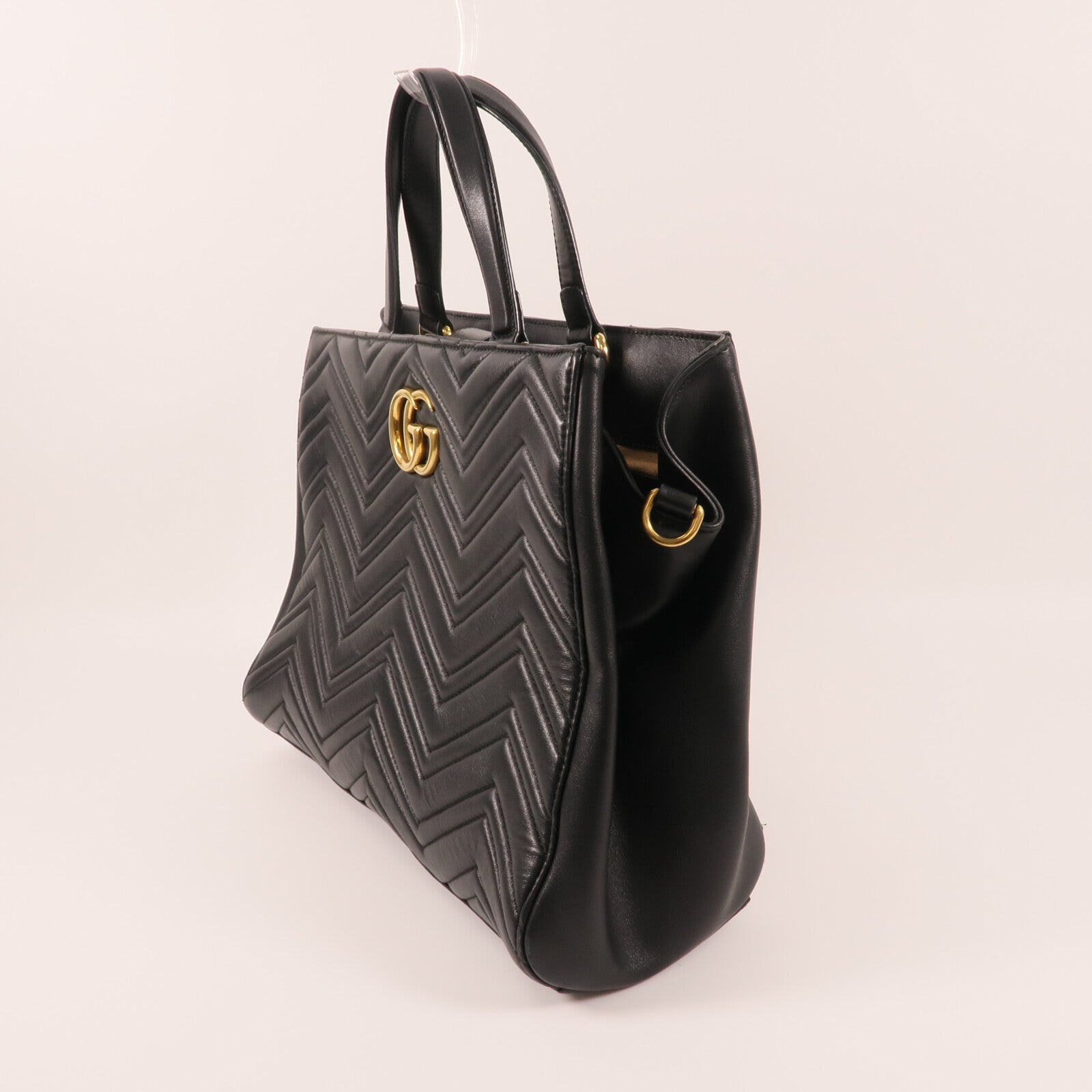 GUCCI 牛皮皮革GG Marmont Top Handle金扣手挽肩背兩用袋