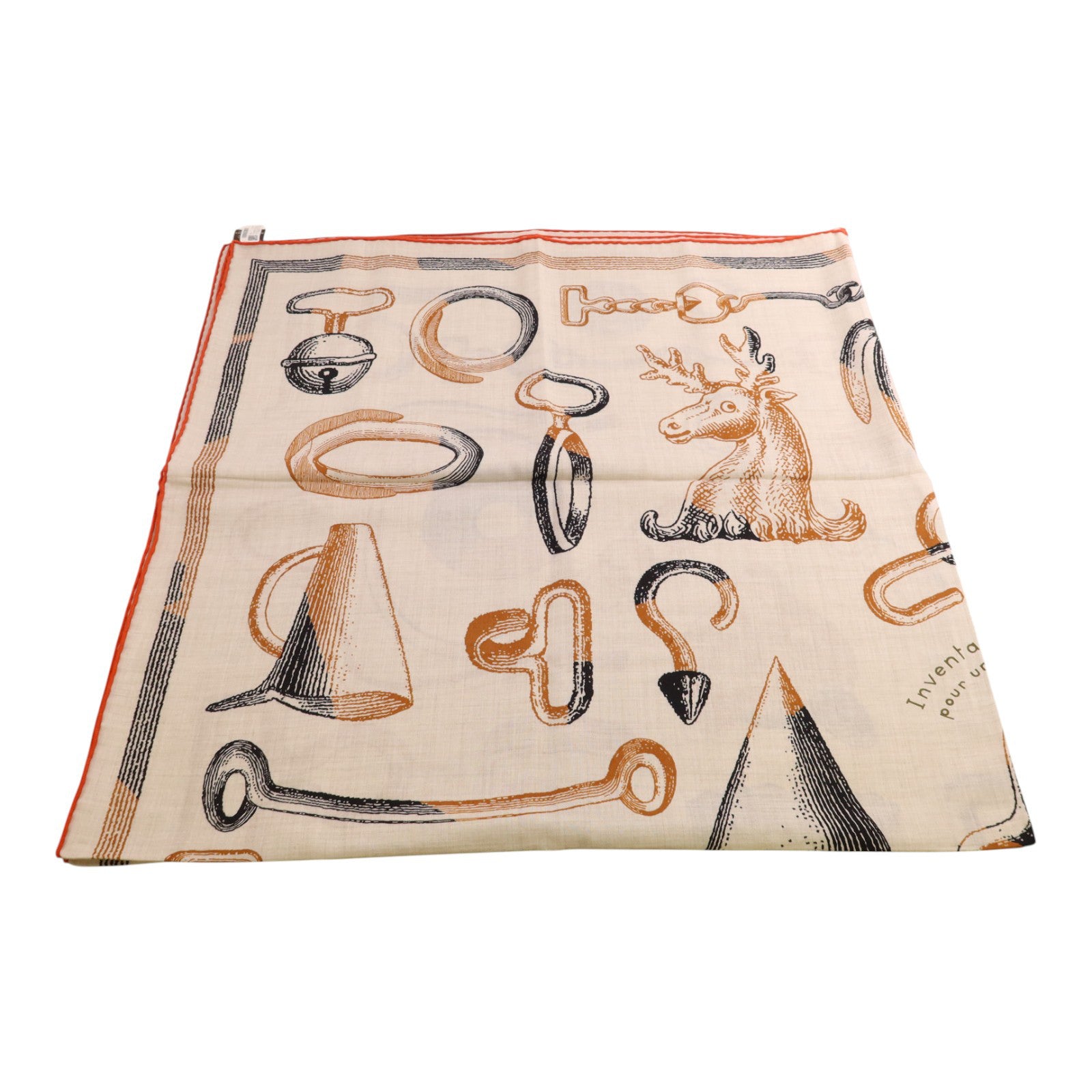 HERMES 【激減優惠】羊絨/絲質Mors A Jouets Bandana Shawl 140x140絲巾