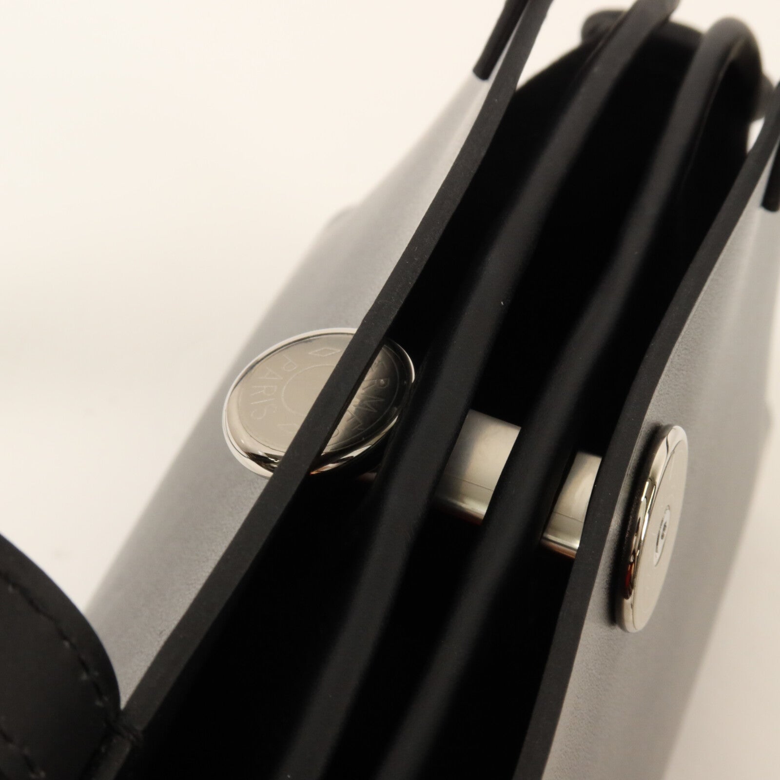HERMES Hunter皮革/帆布Tablier Sellier手挽袋Noir