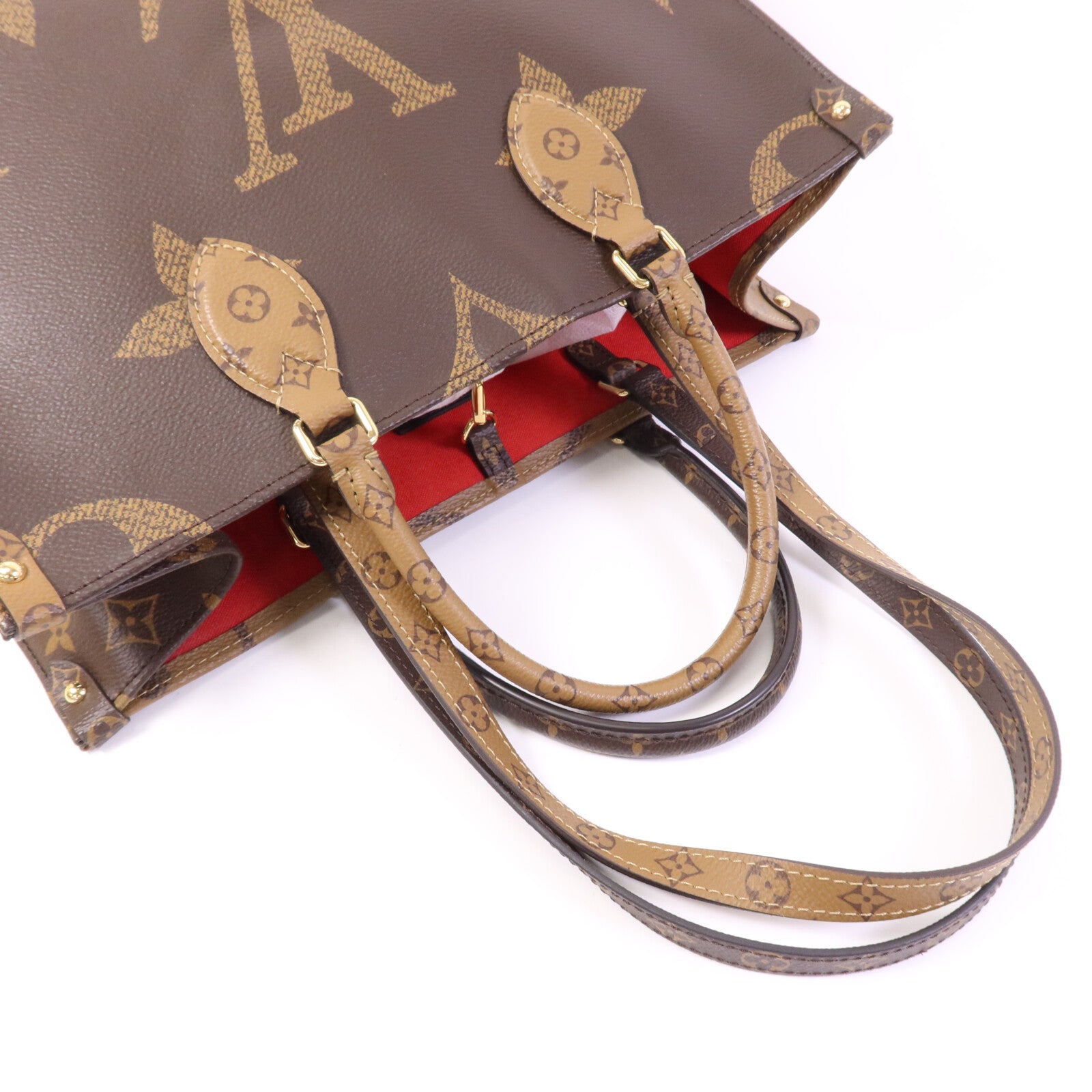 LOUIS VUITTON Monogram Giant On The Go MM金扣手挽肩背兩用袋