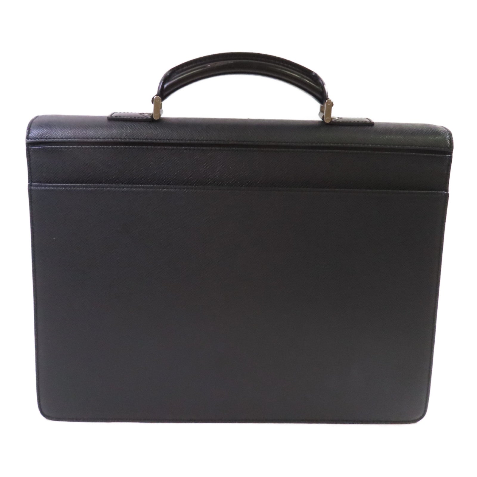 LOUIS VUITTON Taiga Serviette Moskova Business Bag銀扣公事包黑色