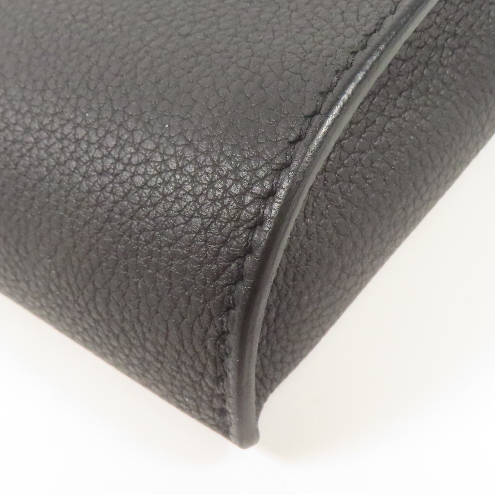 HERMES Togo皮革Videpoches銀扣肩背袋Noir