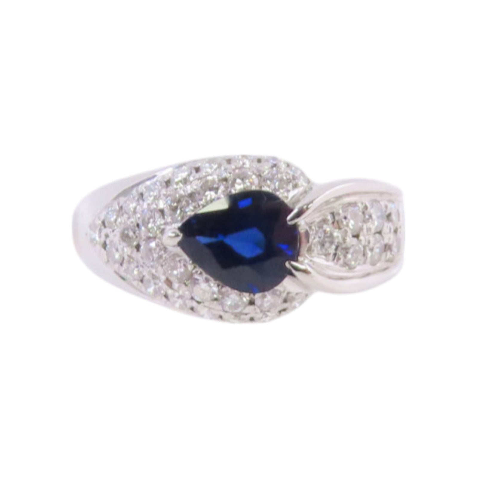 JEWELRY 【激減優惠】PT900鉑金/藍寶石/鑽石Sapphire Diamond Ring戒指US#6