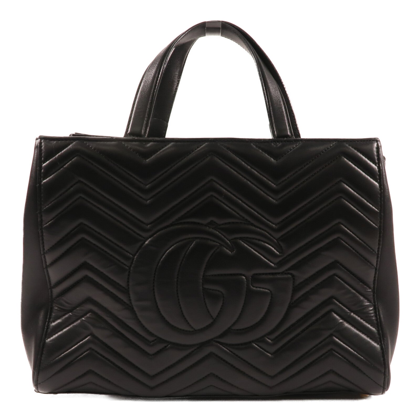 GUCCI 牛皮皮革GG Marmont Top Handle金扣手挽肩背兩用袋