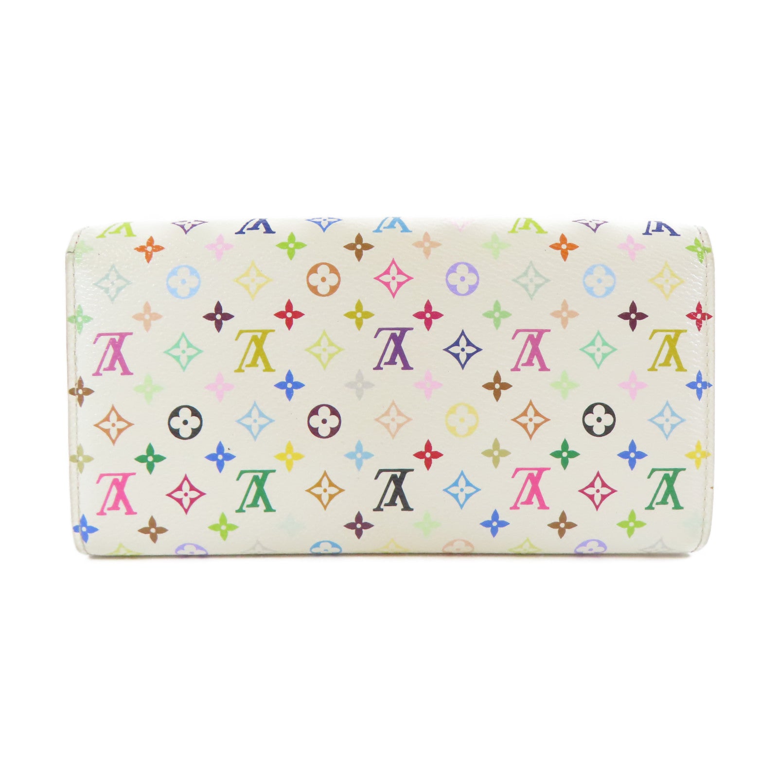 LOUIS VUITTON 【激減優惠】Monogram Multicolore Portefeuille Sarah金扣長錢包白色/多色