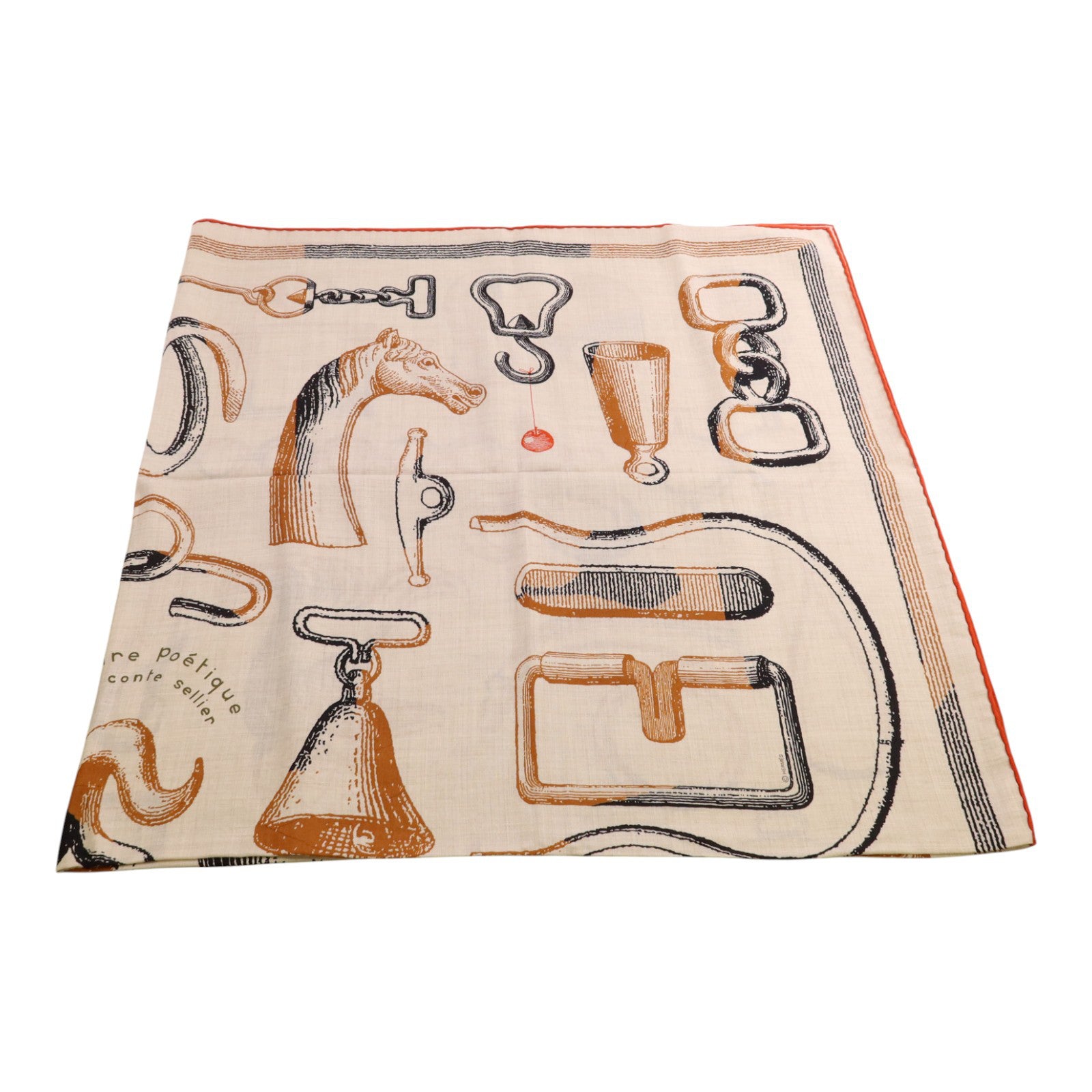 HERMES 【激減優惠】羊絨/絲質Mors A Jouets Bandana Shawl 140x140絲巾