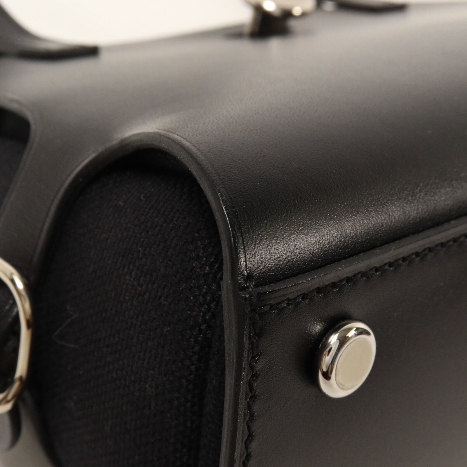 HERMES Hunter皮革/帆布Tablier Sellier手挽袋Noir
