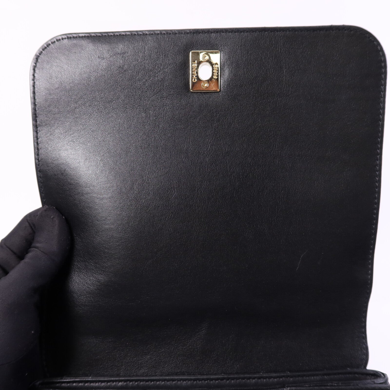 CHANEL 牛皮皮革Chain Shoulder Bag金扣鏈帶手挽肩背兩用袋