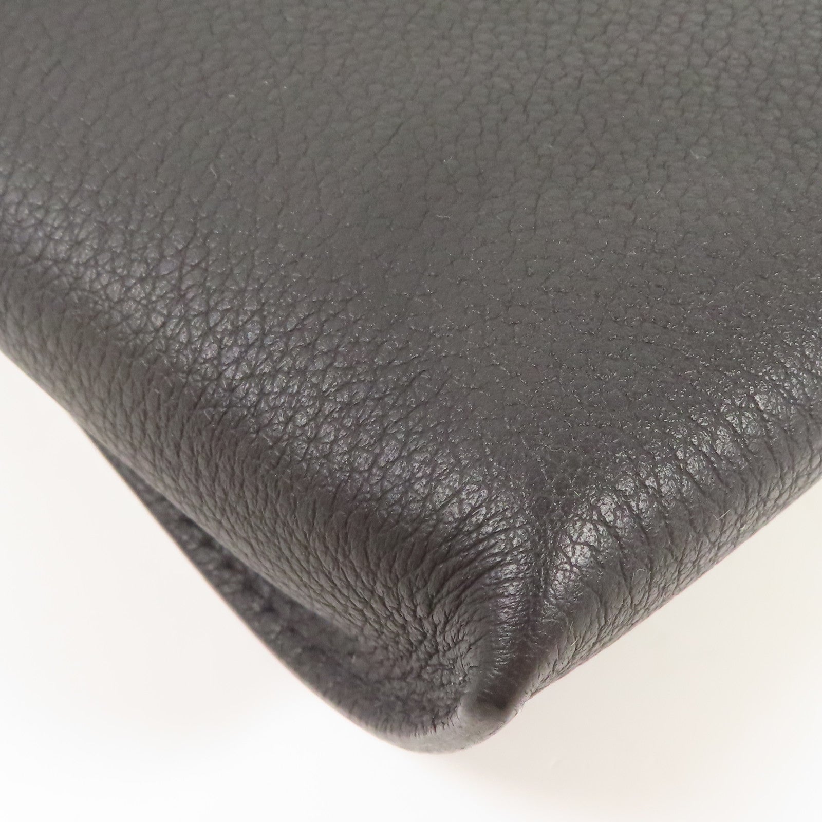 HERMES Togo皮革Videpoches銀扣肩背袋Noir