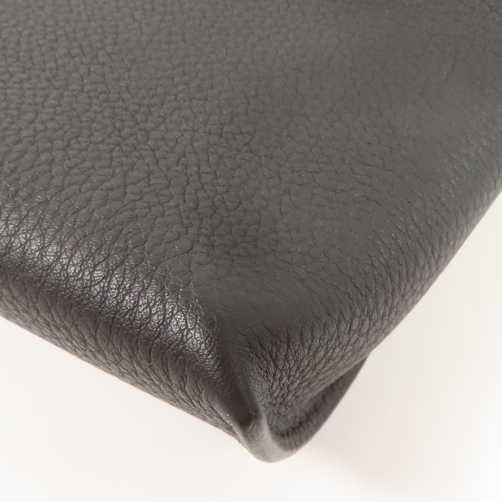 HERMES Togo皮革Videpoches銀扣肩背袋Noir