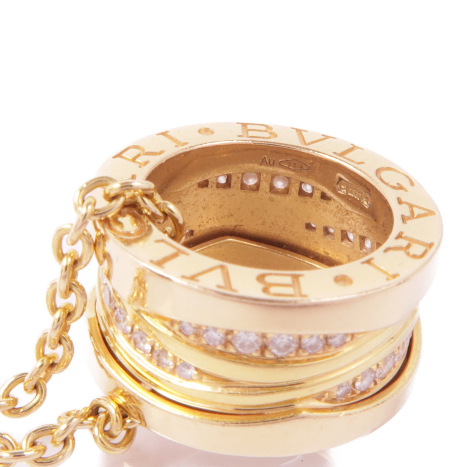 BVLGARI 18K玫瑰金B-zero1 Necklace Diamond鑽石項鍊