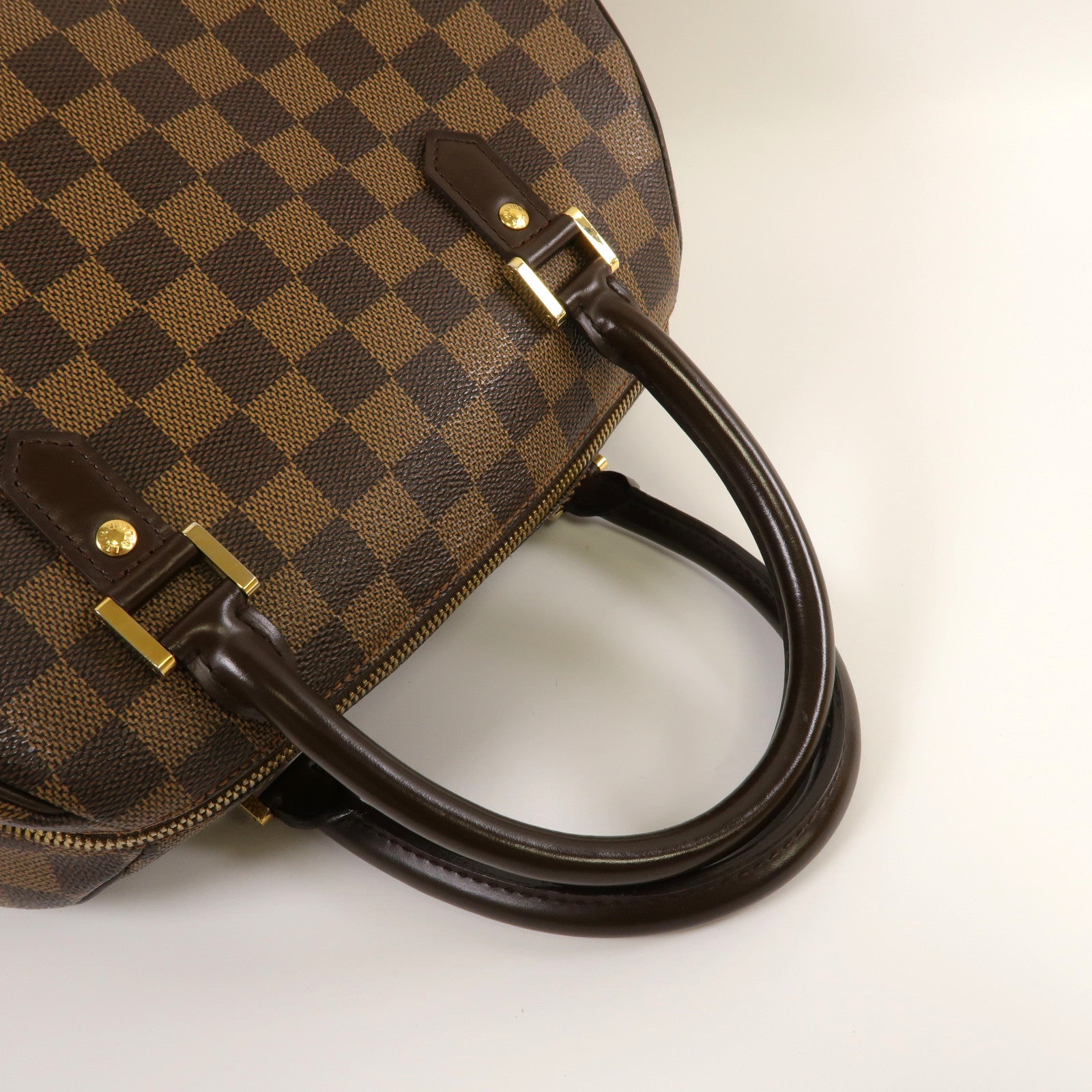LOUIS VUITTON 【激減優惠】Damier Ebene Rivera MM金扣手挽袋啡色