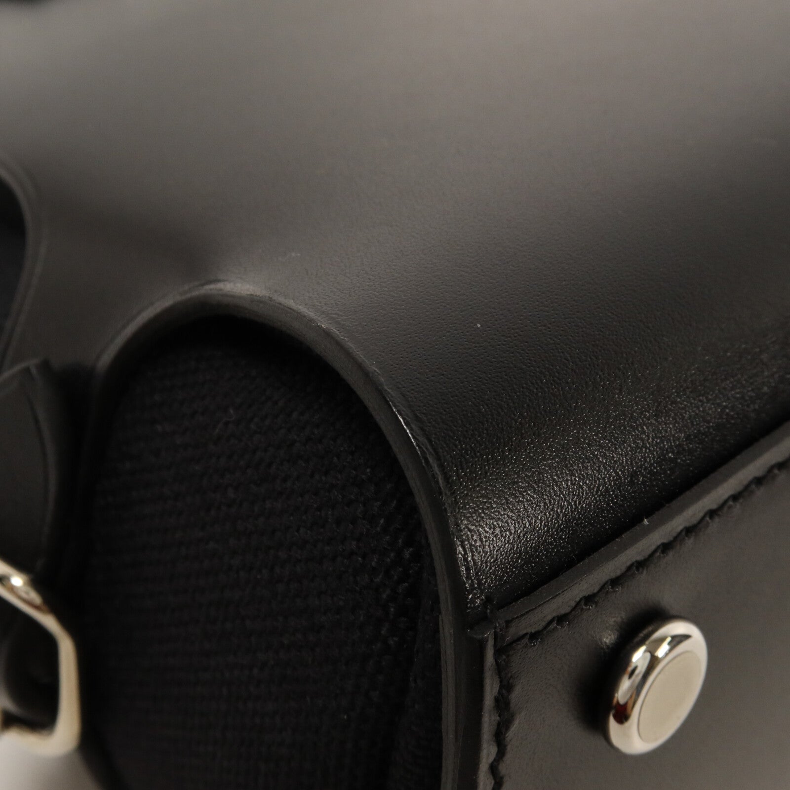 HERMES Hunter皮革/帆布Tablier Sellier手挽袋Noir
