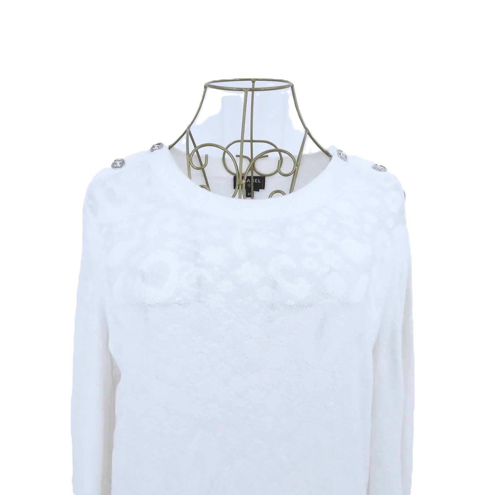 CHANEL Viscose/Polyamide Coco Buttoned Knitted Sweater針織