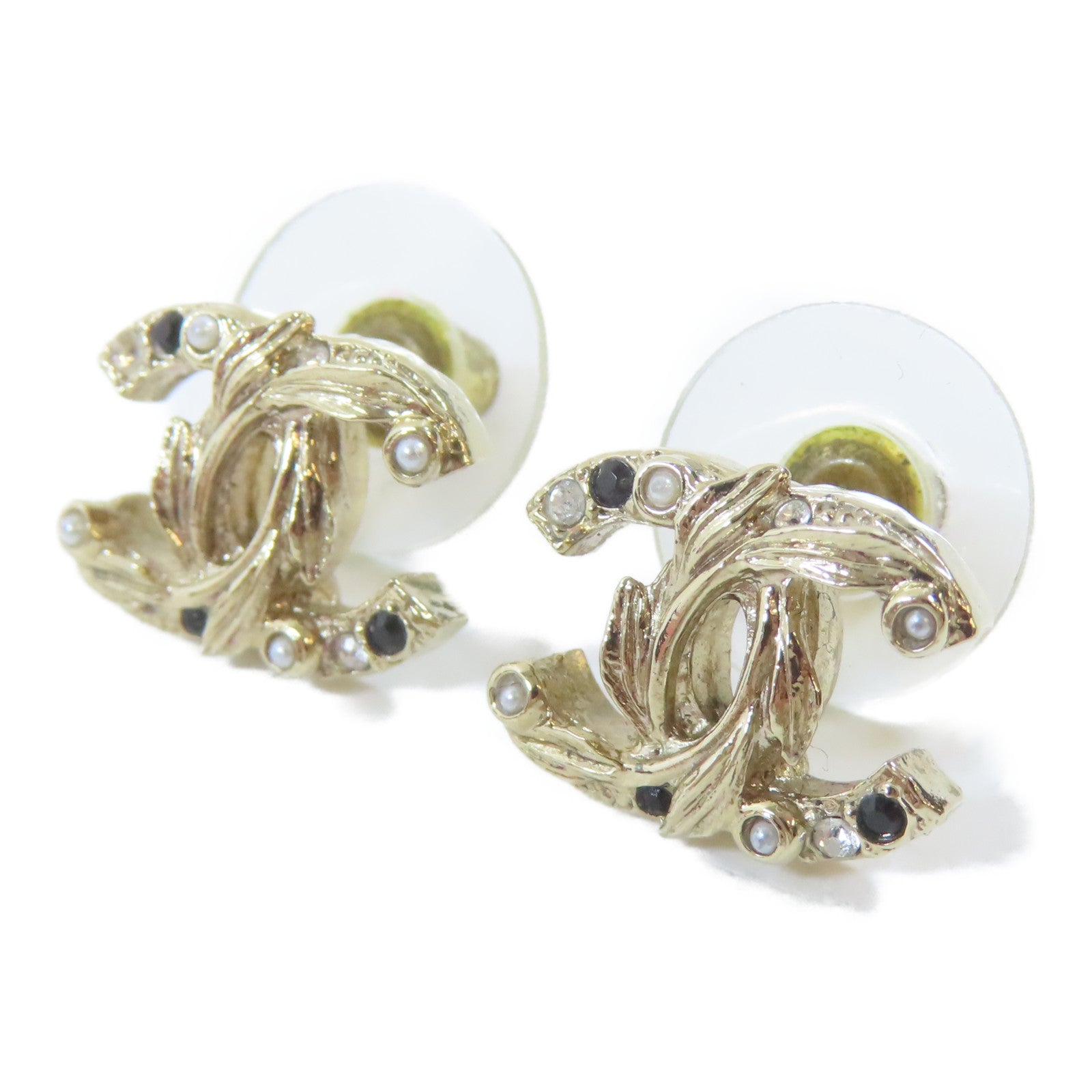 CHANEL 金屬Pierced Earrings耳環金色
