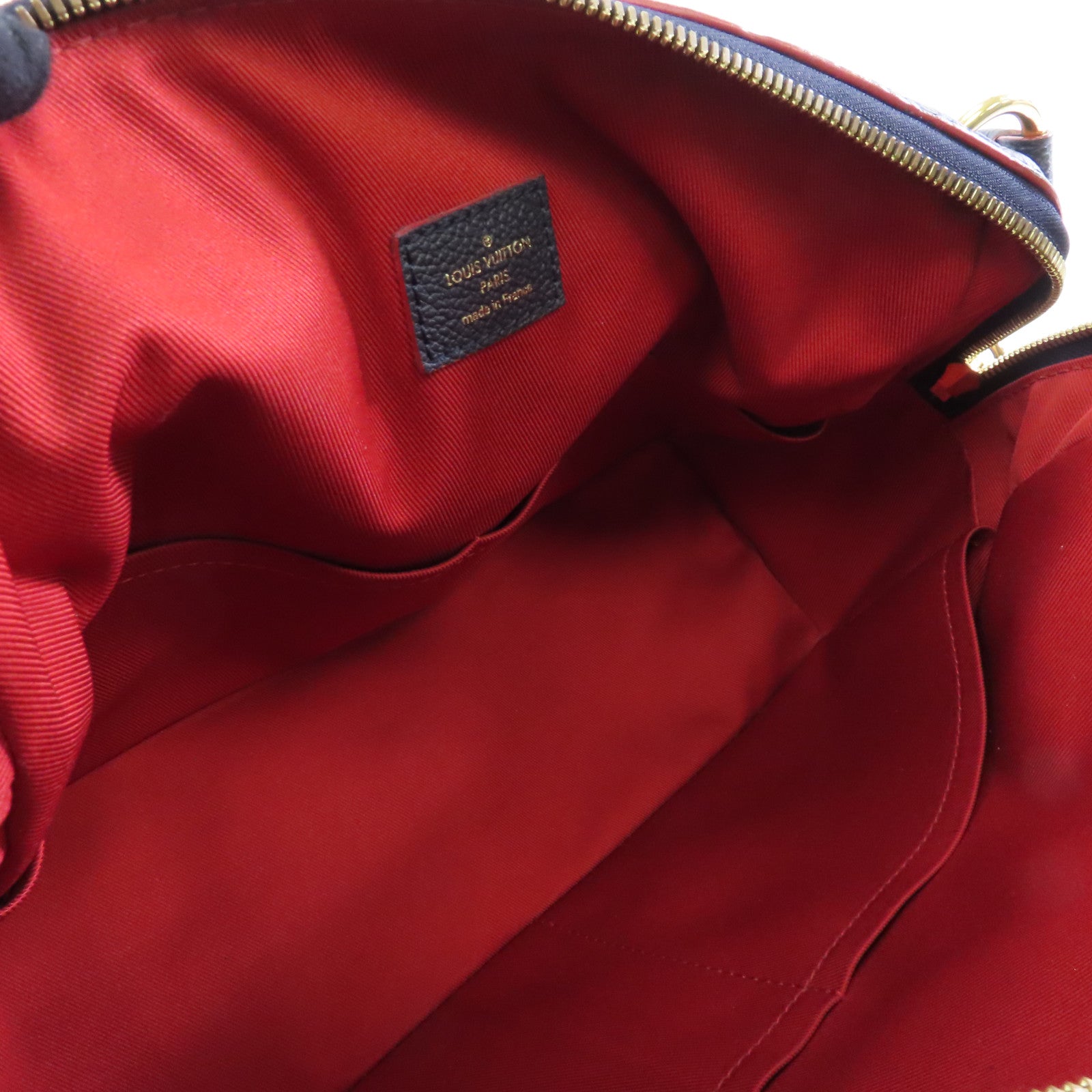LOUIS VUITTON Monogram Empreinte Ponthieu PM金扣手挽肩背兩用袋深藍色