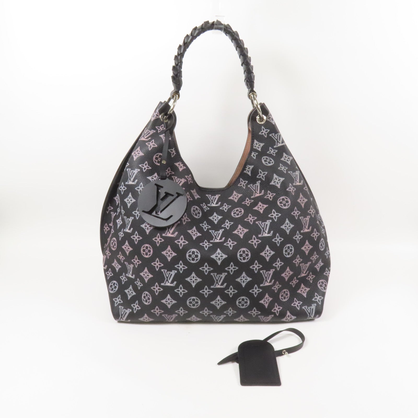 LOUIS VUITTON 牛皮皮革Mahina Carmel Hobo Bag銀扣肩背袋