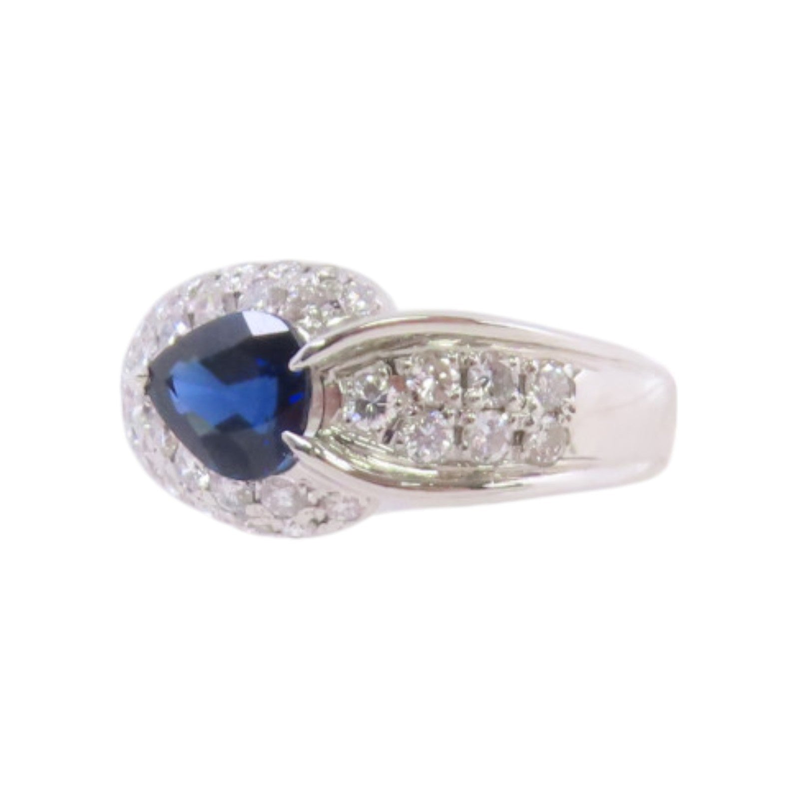 JEWELRY 【激減優惠】PT900鉑金/藍寶石/鑽石Sapphire Diamond Ring戒指US#6