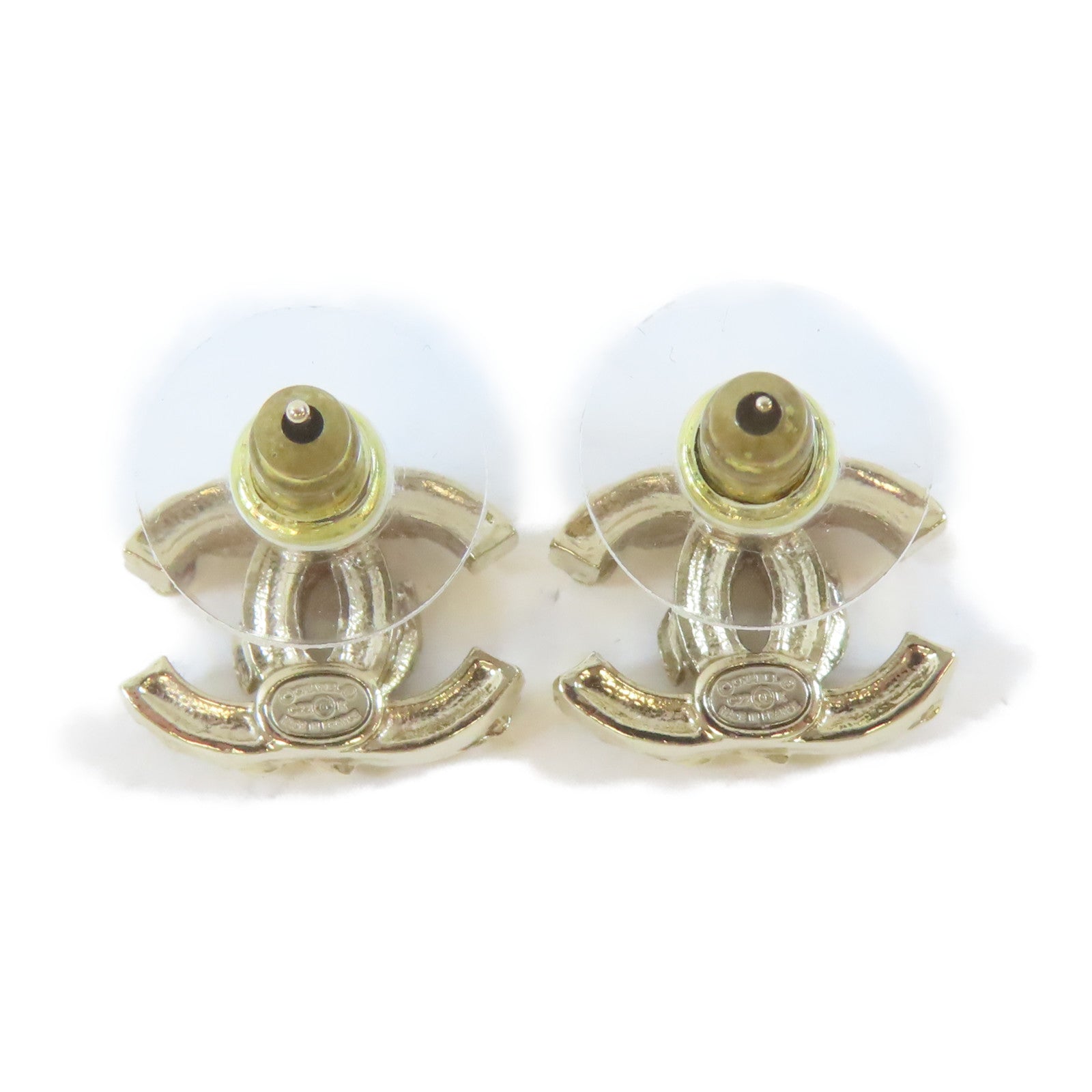 CHANEL 金屬Pierced Earrings耳環金色