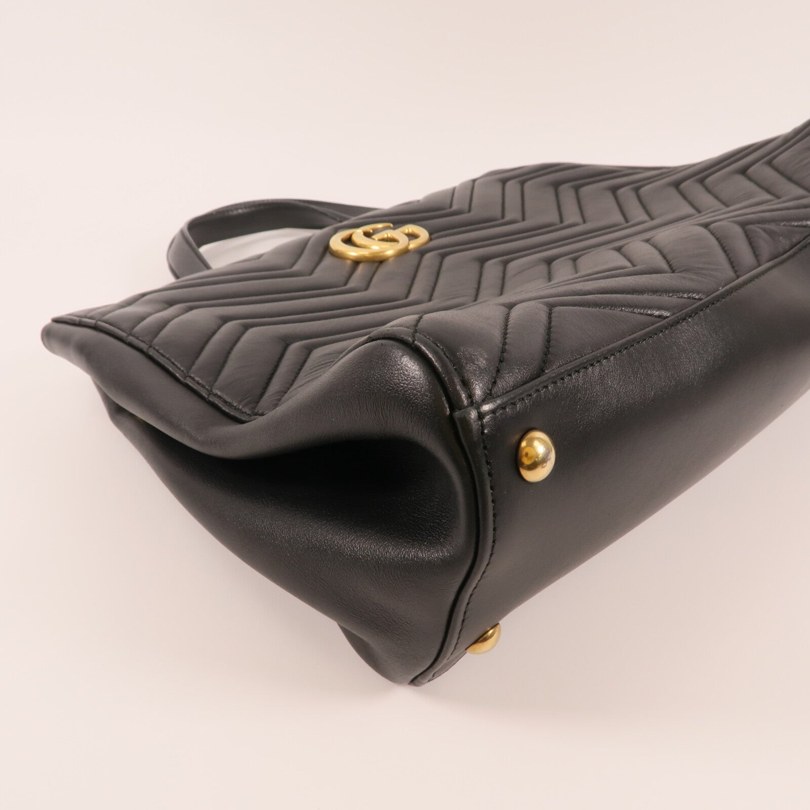 GUCCI 牛皮皮革GG Marmont Top Handle金扣手挽肩背兩用袋