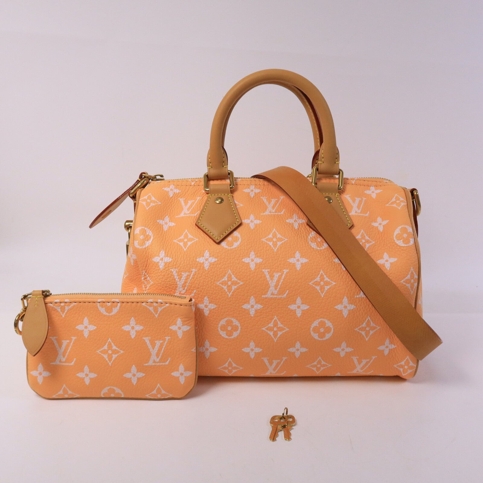 LOUIS VUITTON 牛皮/羊皮皮革Speedy P9 Bandouliere 25手挽肩背兩用袋