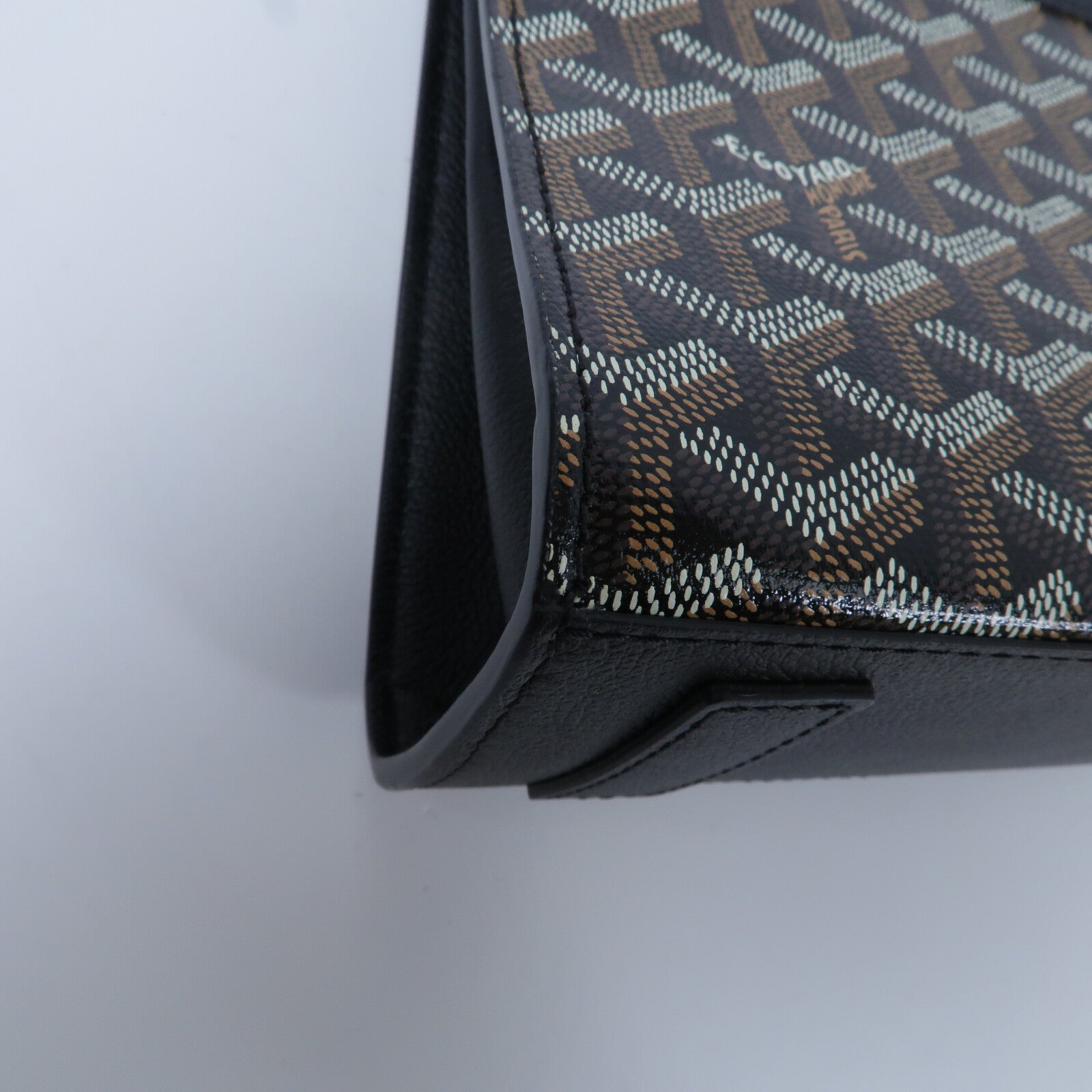 GOYARD 牛皮皮革/塗層帆布Rouette Structure PM鏈帶肩背袋