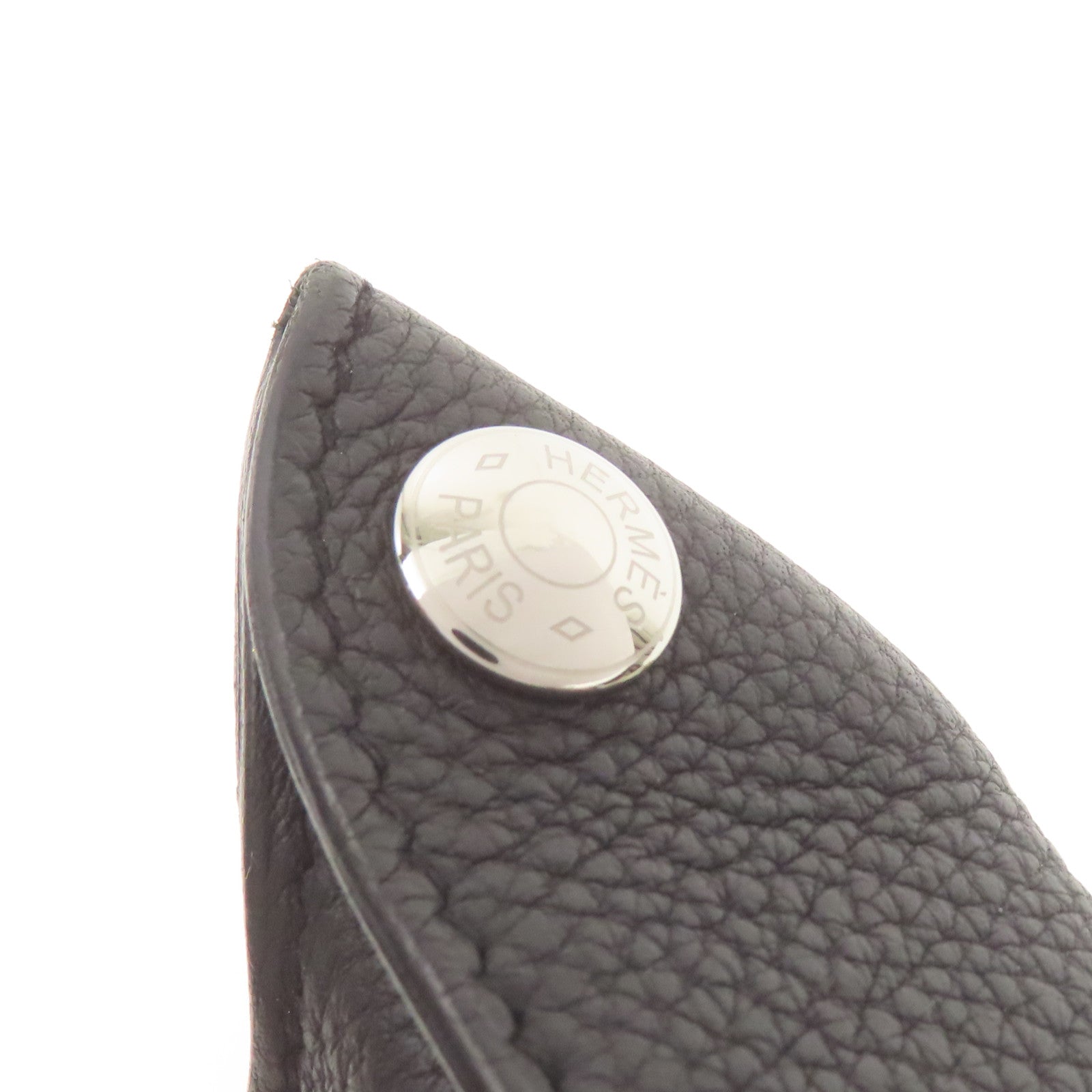 HERMES Togo皮革Videpoches銀扣肩背袋Noir