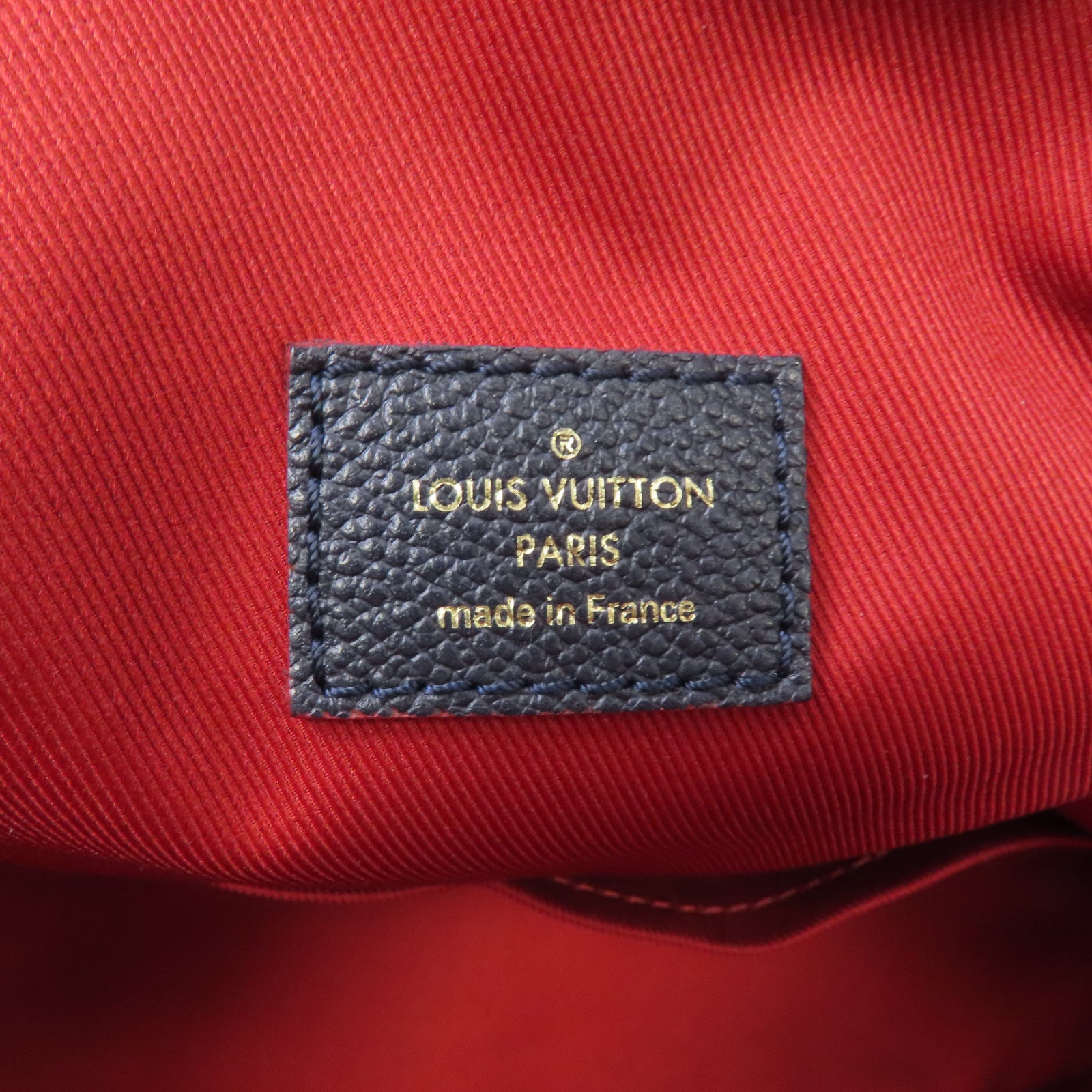 LOUIS VUITTON Monogram Empreinte Ponthieu PM金扣手挽肩背兩用袋深藍色