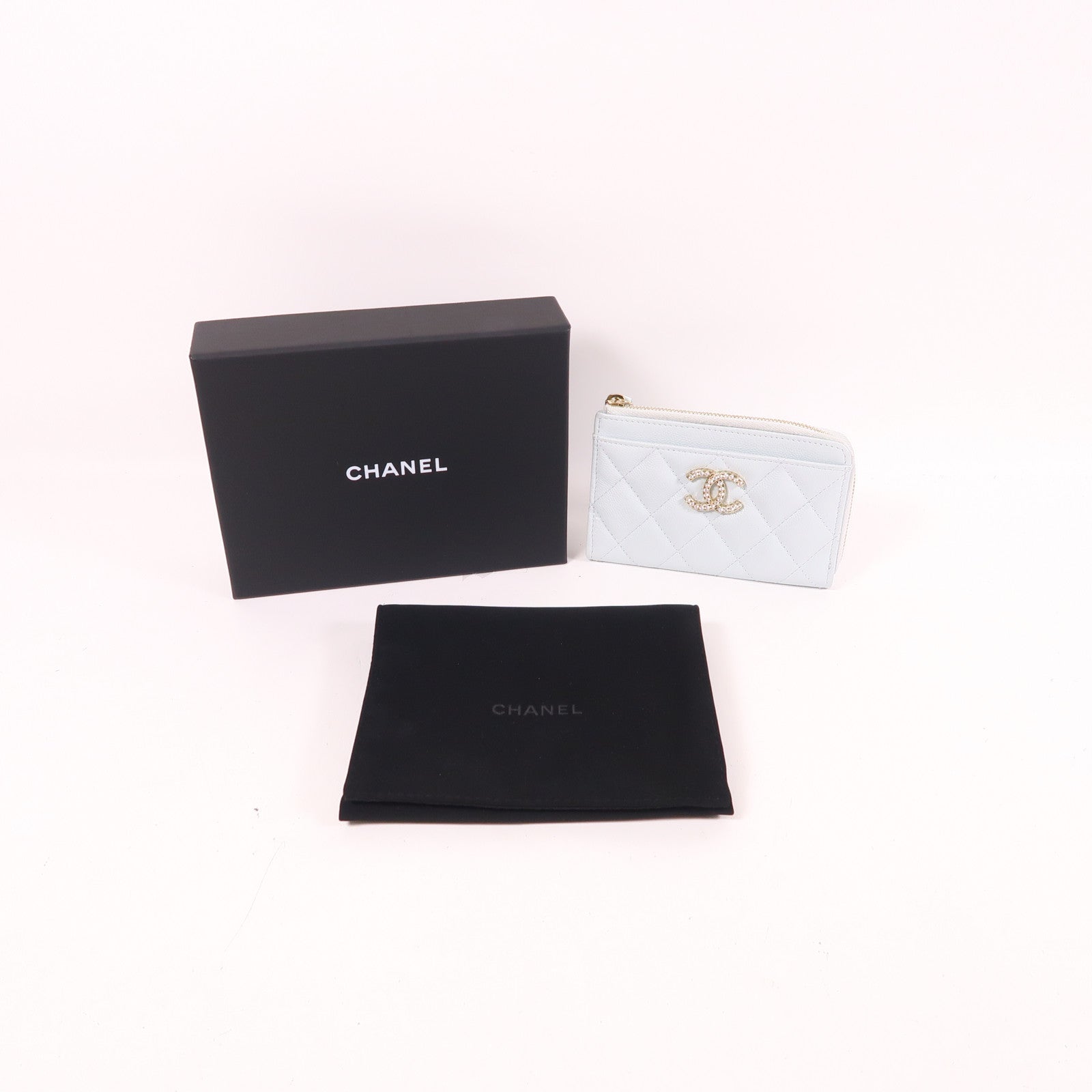 CHANEL 牛皮皮革Card Case金扣卡片套