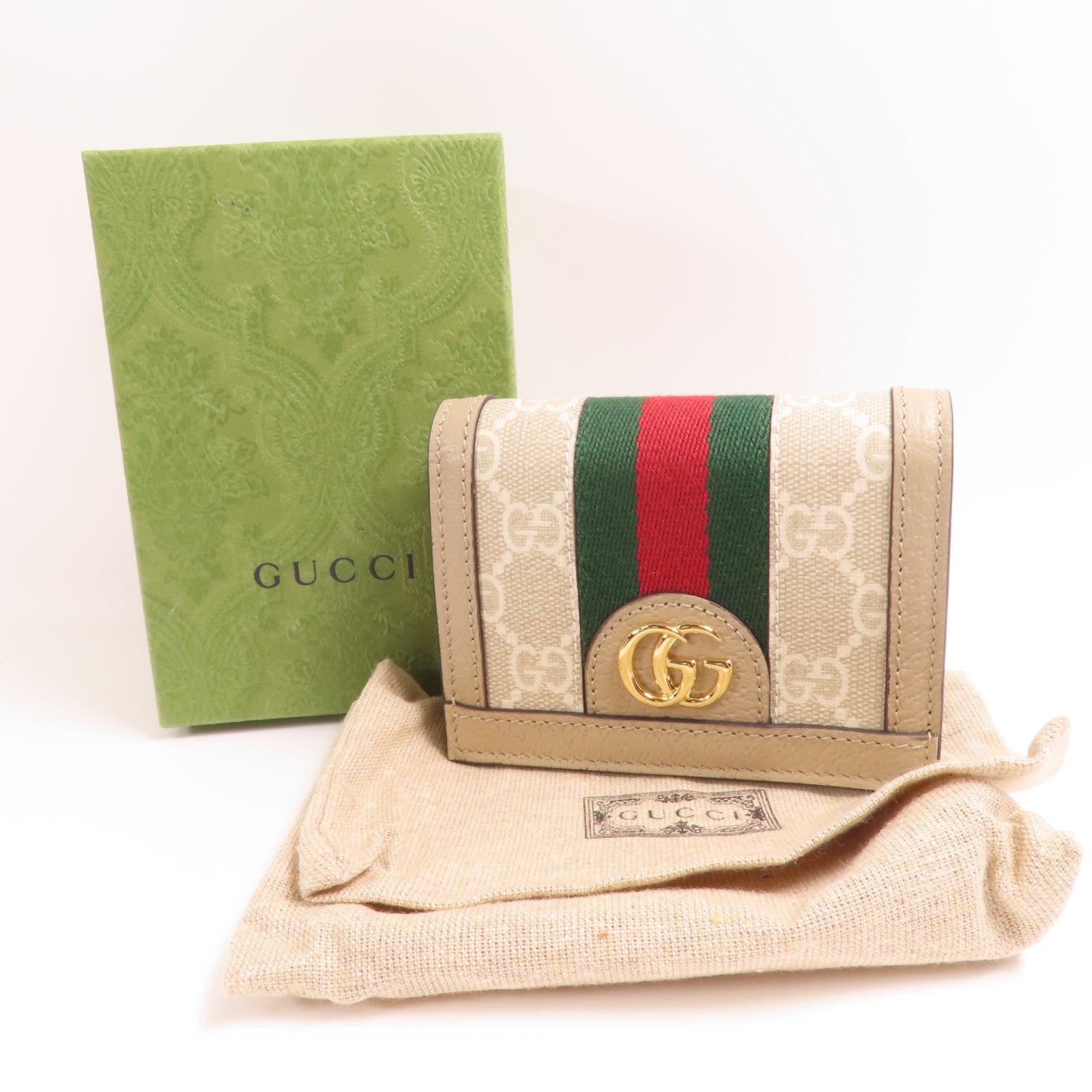 GUCCI 塗層帆布Wallet金扣錢包