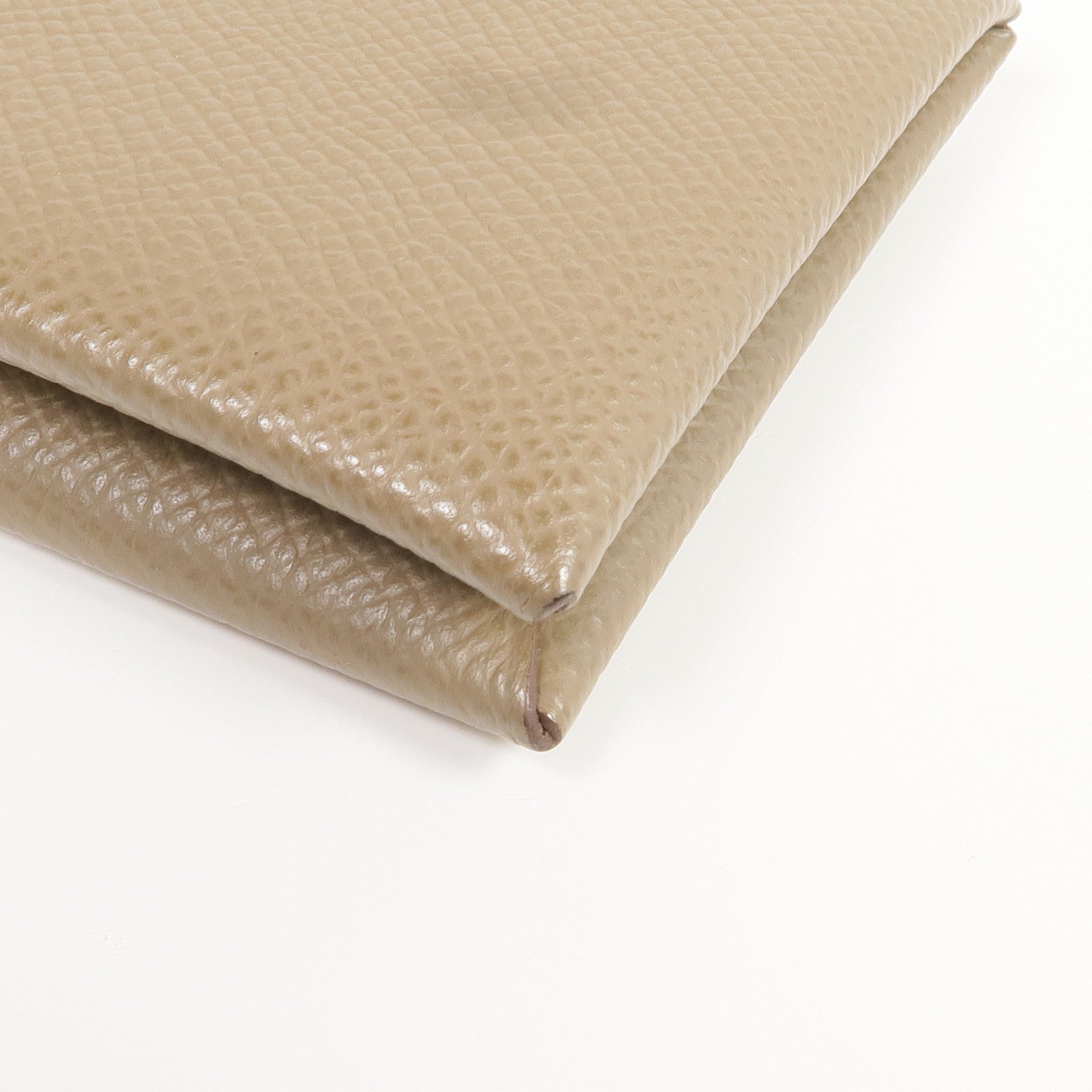 HERMES Epsom皮革Calvi Card Holder銀扣卡片套Etoupe