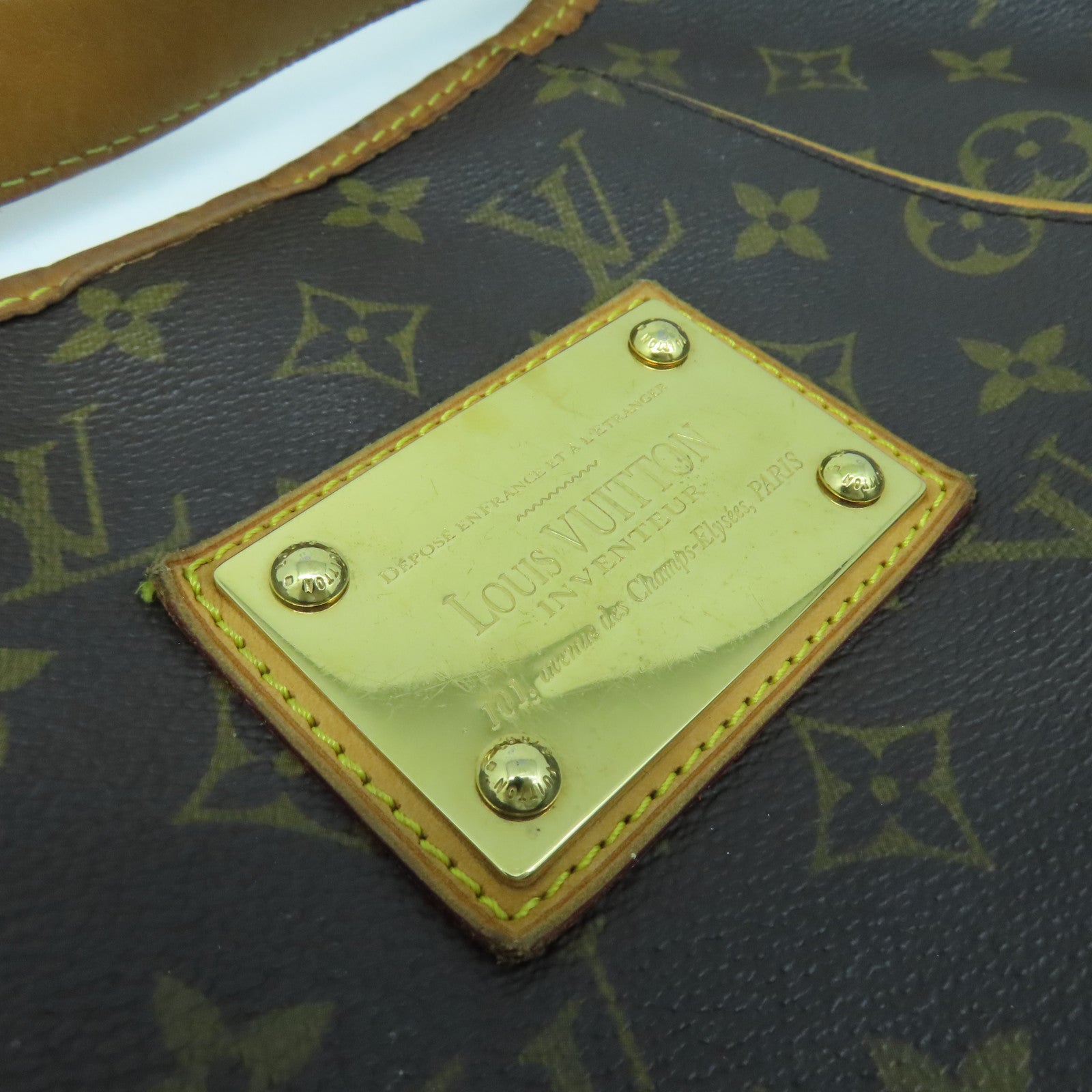 LOUIS VUITTON Monogram Galliera PM Gold Buckle Shoulder Bag Brown