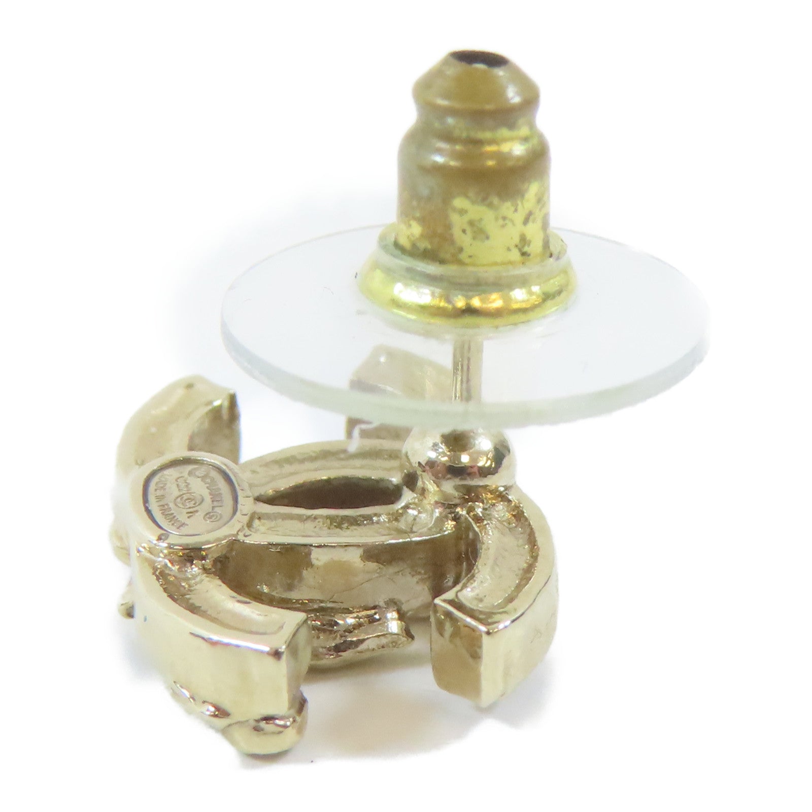 CHANEL 金屬Pierced Earrings耳環金色