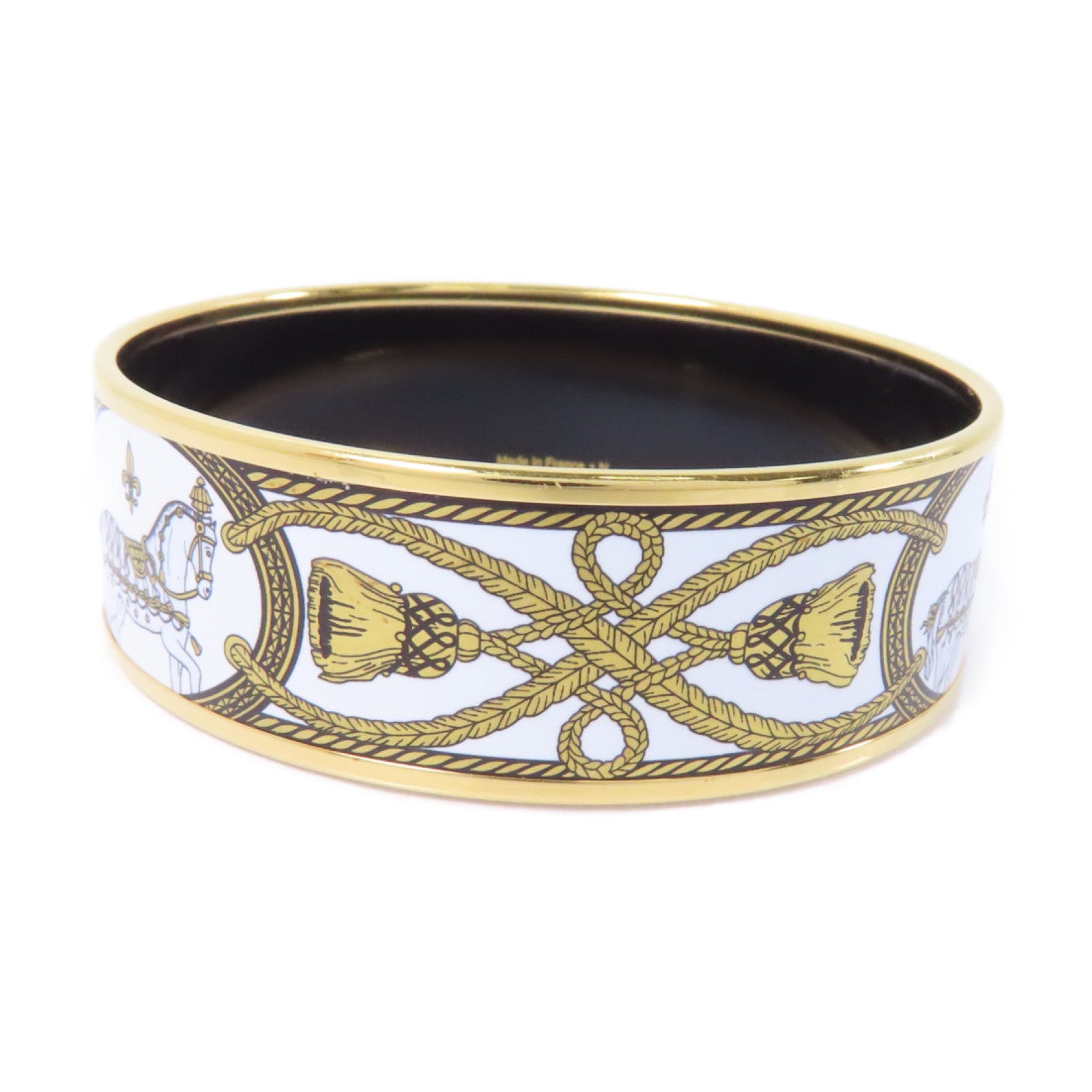 HERMES 金屬Bangle手鐲金色/黑色/白色