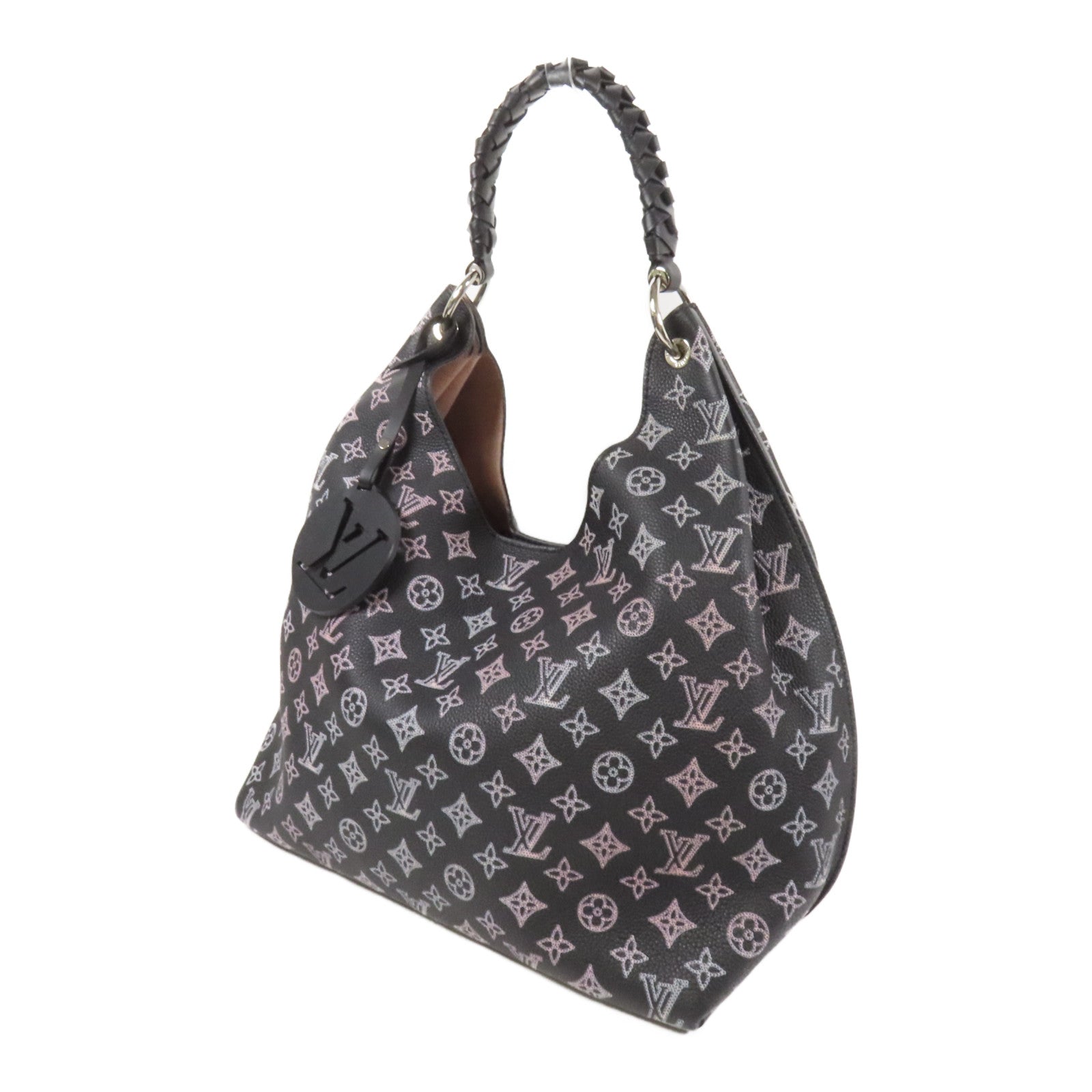 LOUIS VUITTON 牛皮皮革Mahina Carmel Hobo Bag銀扣肩背袋