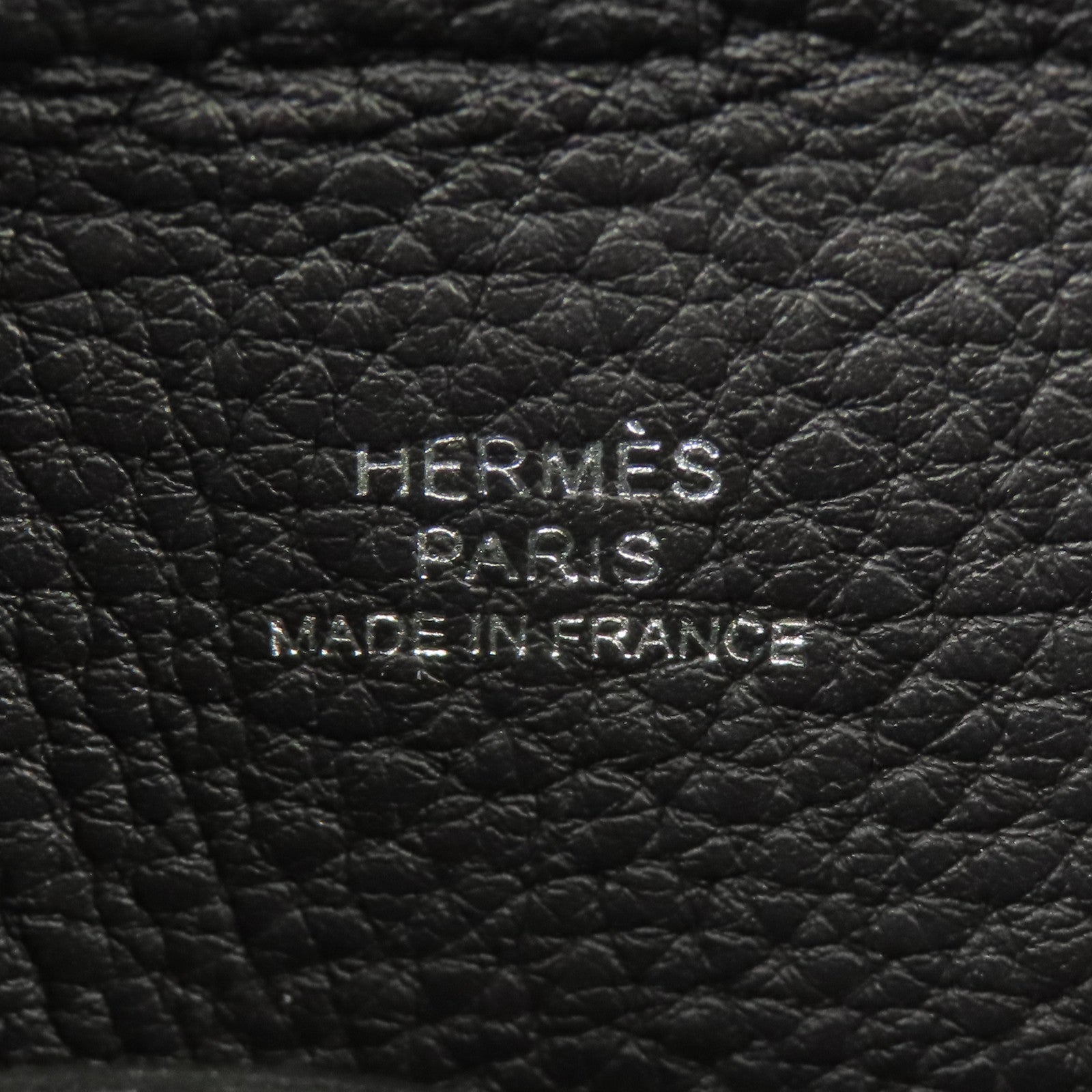 HERMES Togo皮革Videpoches銀扣肩背袋Noir